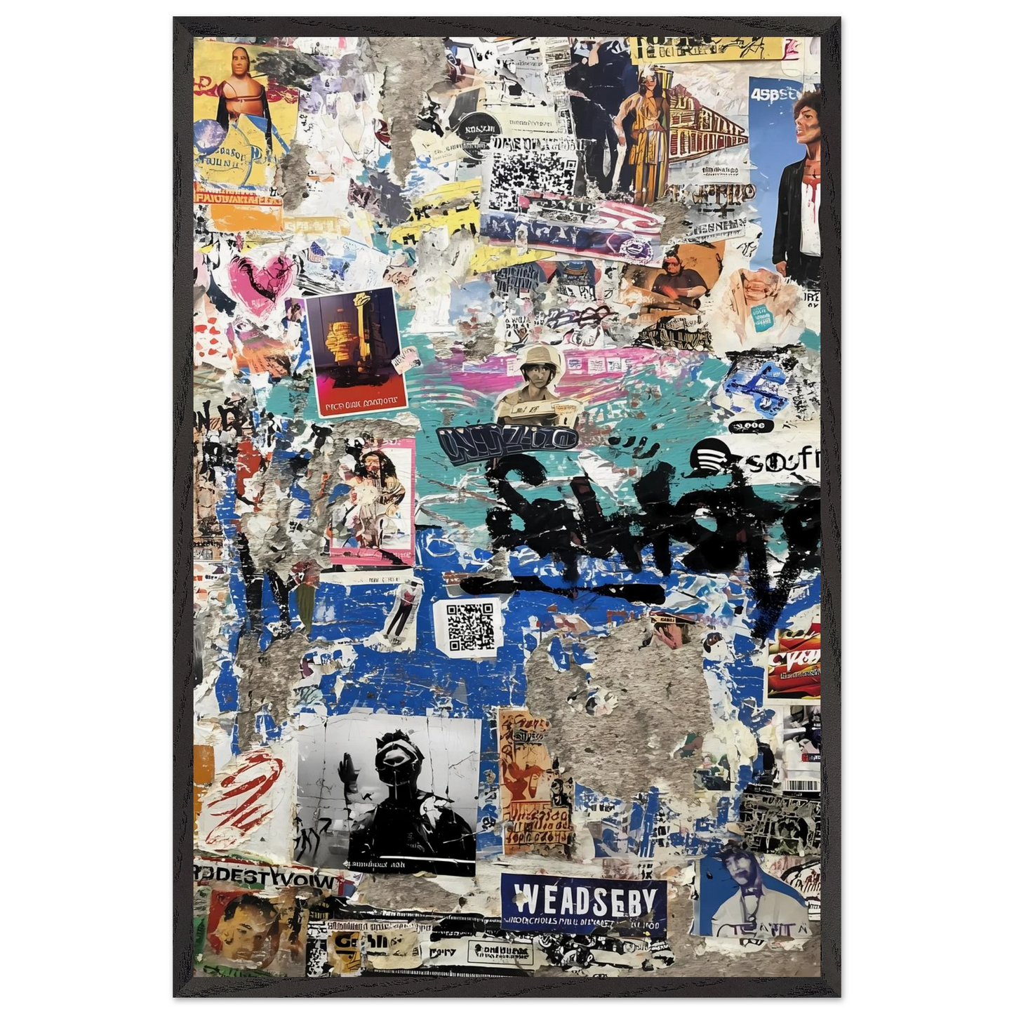 Le Mur Affiché — tableau encadré bois — vue 2 — art mural STNCL