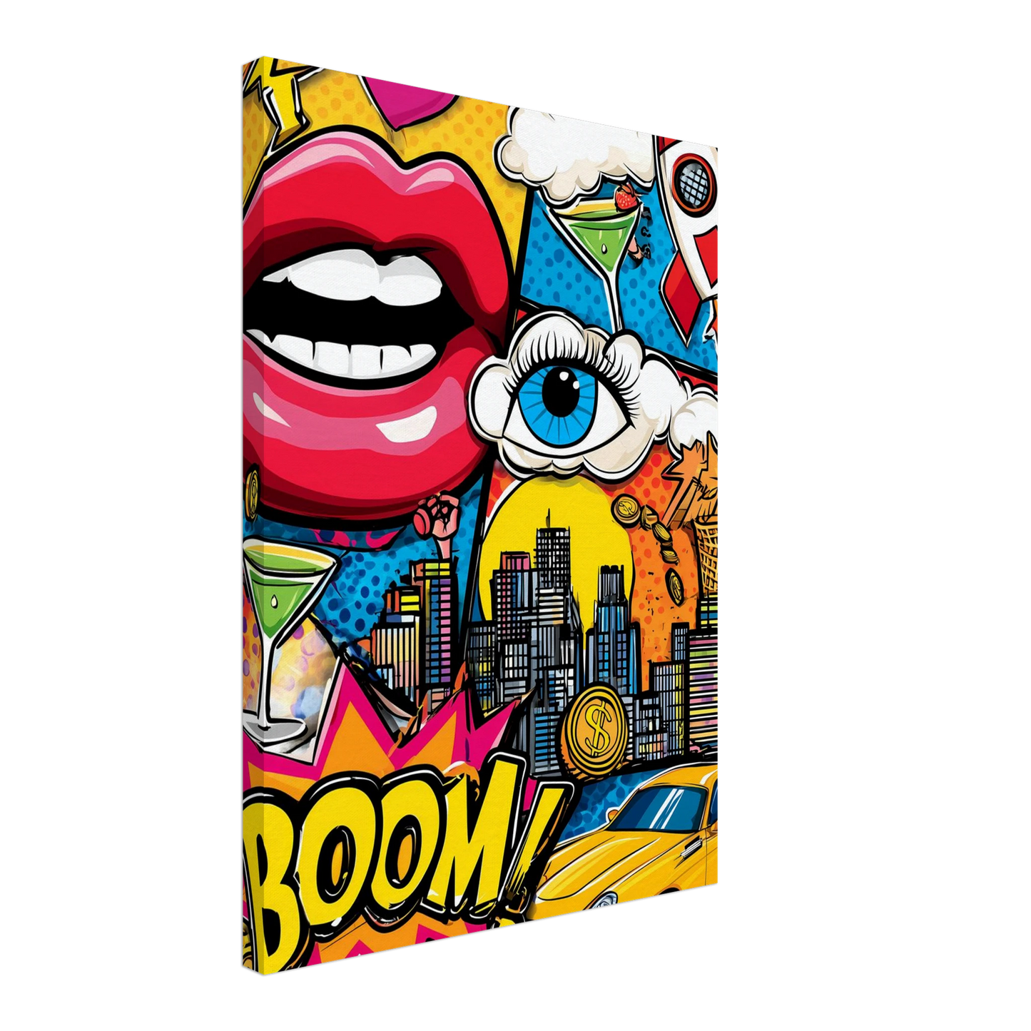 BOOM Pop Art — tableau sur toile — vue 3 — art mural STNCL