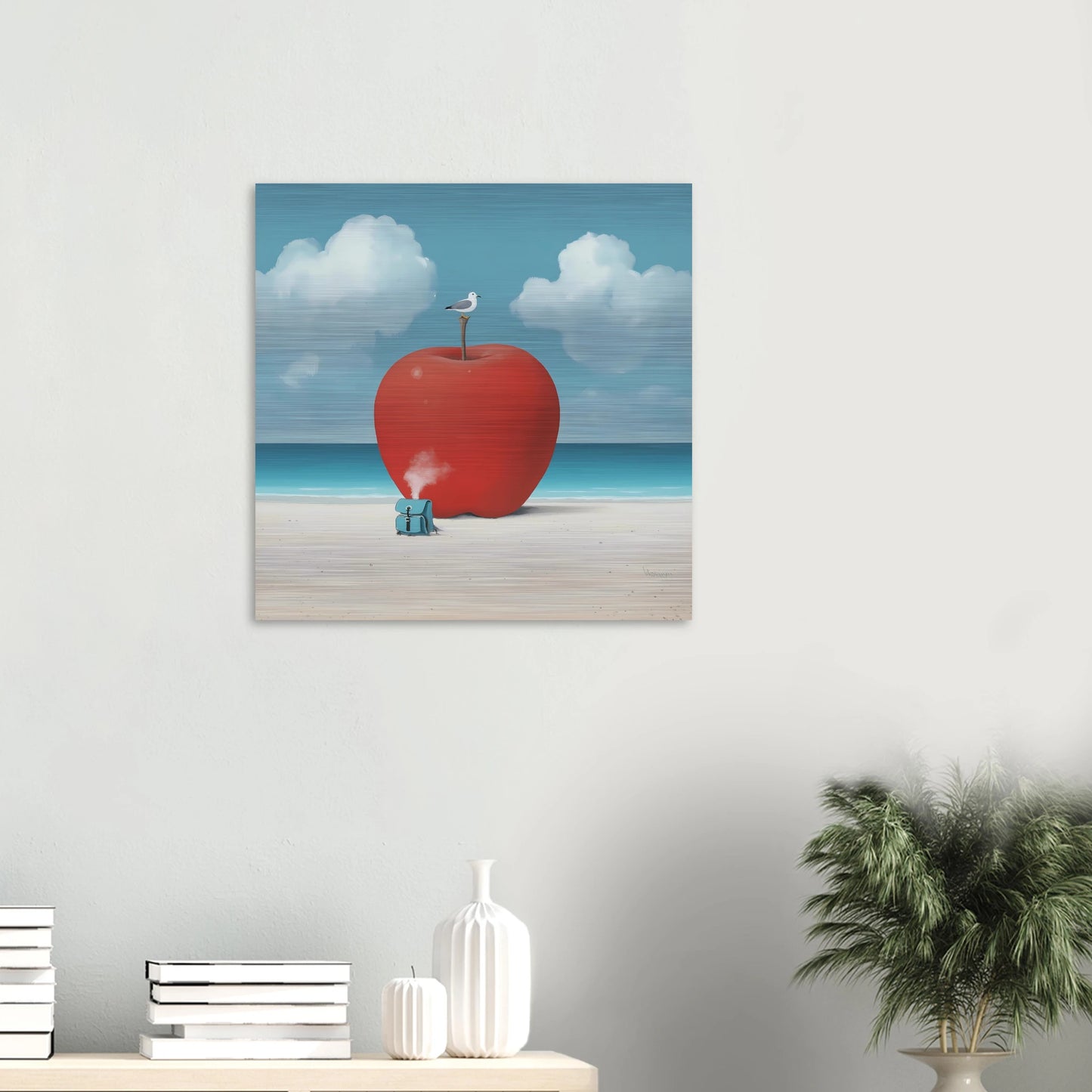 Pomme sur la Plage — tableau aluminium — vue 5 — art mural STNCL