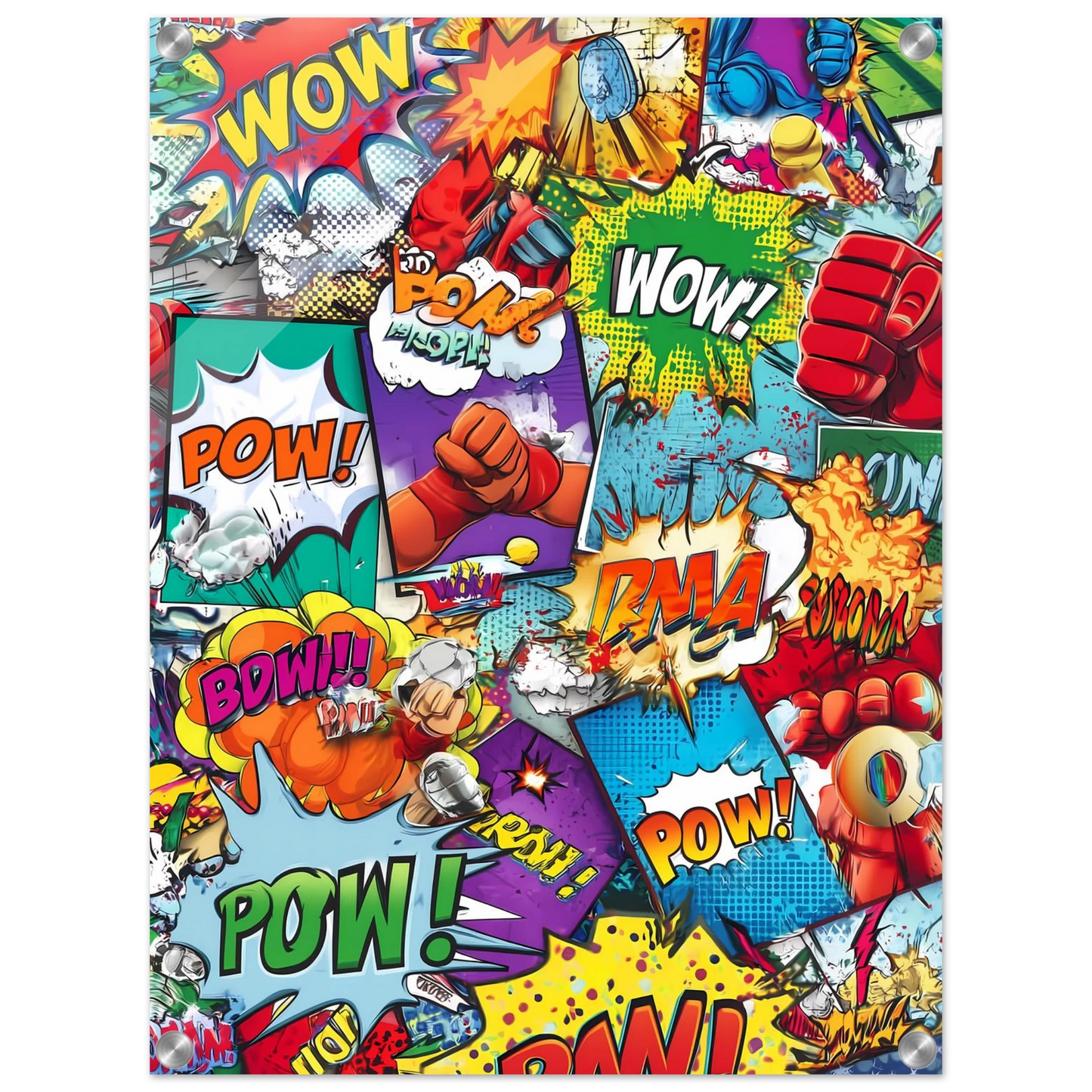 Explosion Pop Art — tableau plexiglas — vue 4 — art mural STNCL