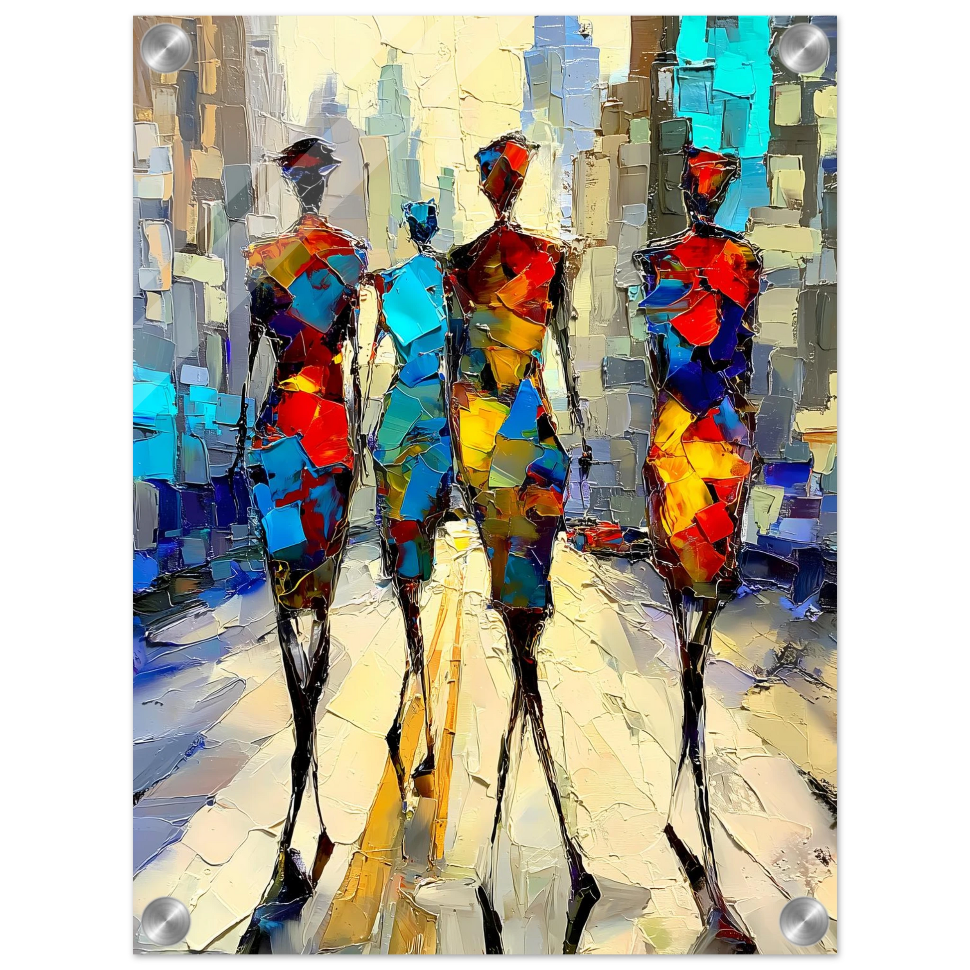Silhouettes en Mosaïque — tableau plexiglas — vue 3 — art mural STNCL