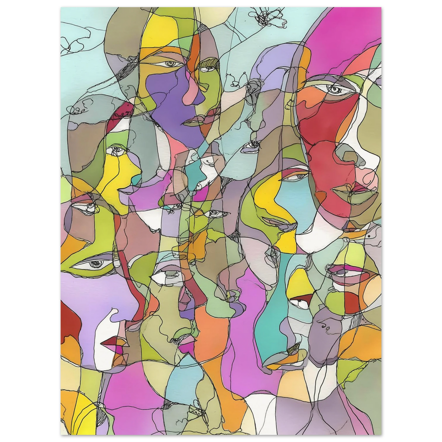 Visages Entrelacés — affiche d'art — vue 2 — art mural STNCL