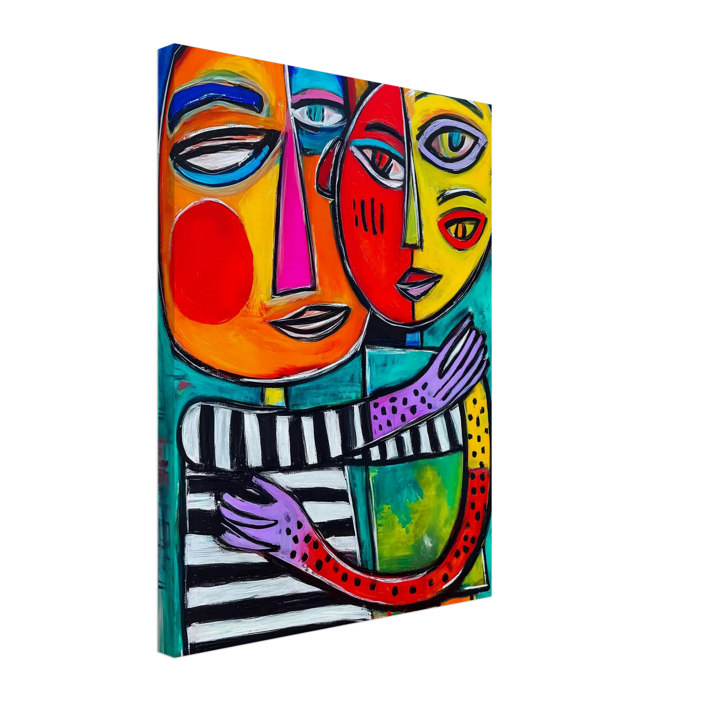 Étreinte Cubiste — tableau sur toile — vue 5 — art mural STNCL