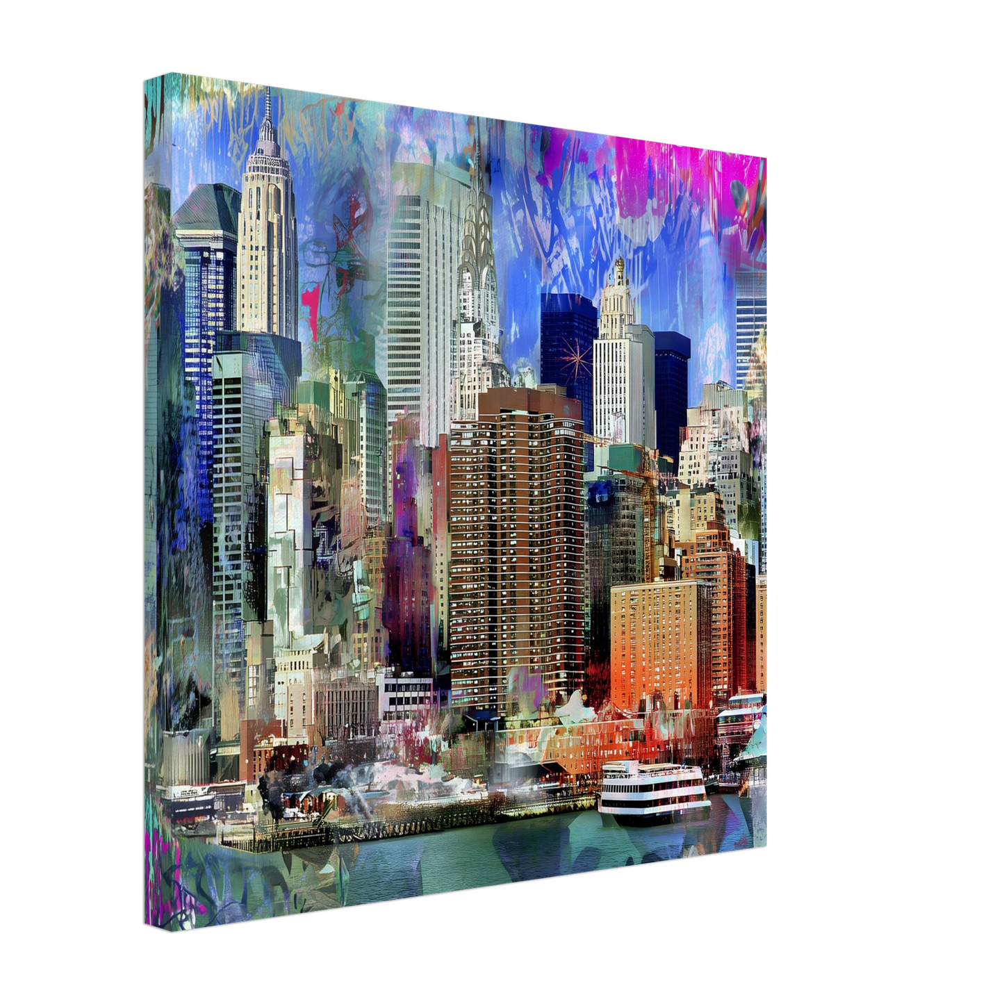 Manhattan Électrique — tableau sur toile — vue 4 — art mural STNCL