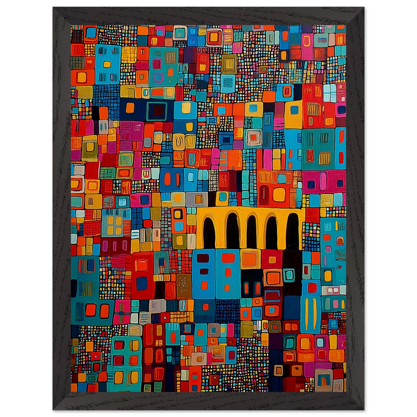 Cité Mosaïque — tableau encadre bois — vue 4 — art mural STNCL