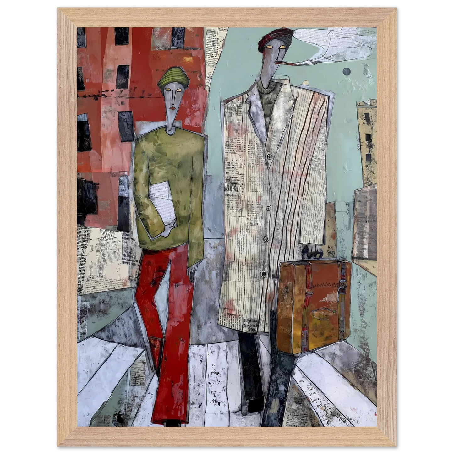 Les Voyageurs — tableau encadré bois — vue 12 — art mural STNCL