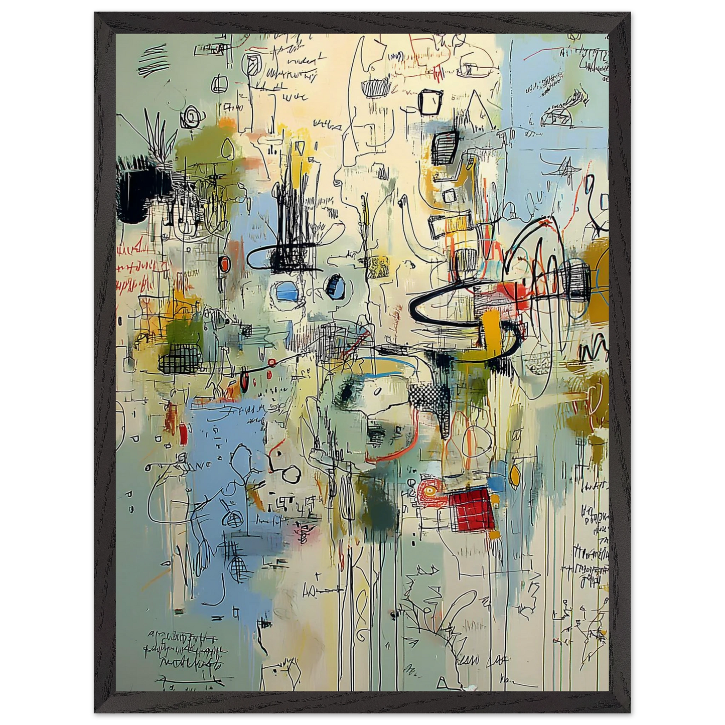 Écriture du Vent — tableau encadré bois — vue 15 — art mural STNCL