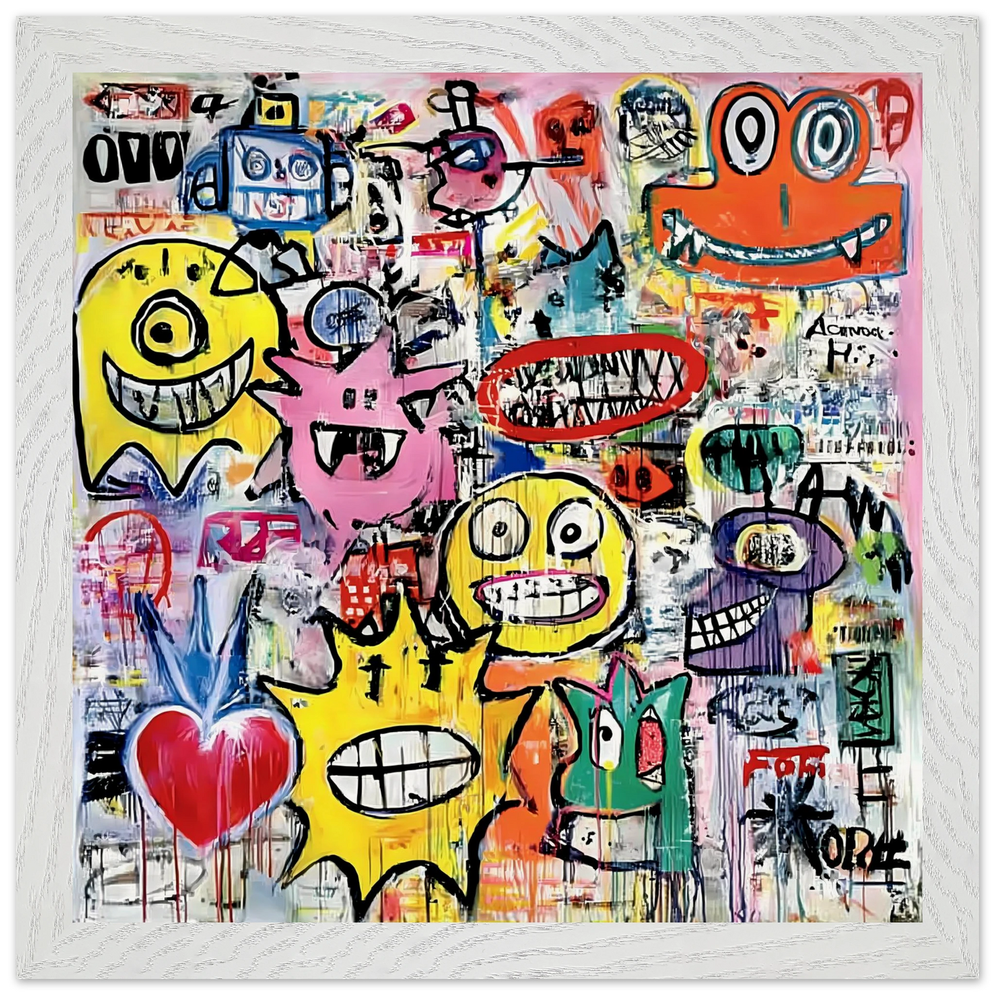 Le Mur aux Monstres — tableau encadré bois — vue 11 — art mural STNCL