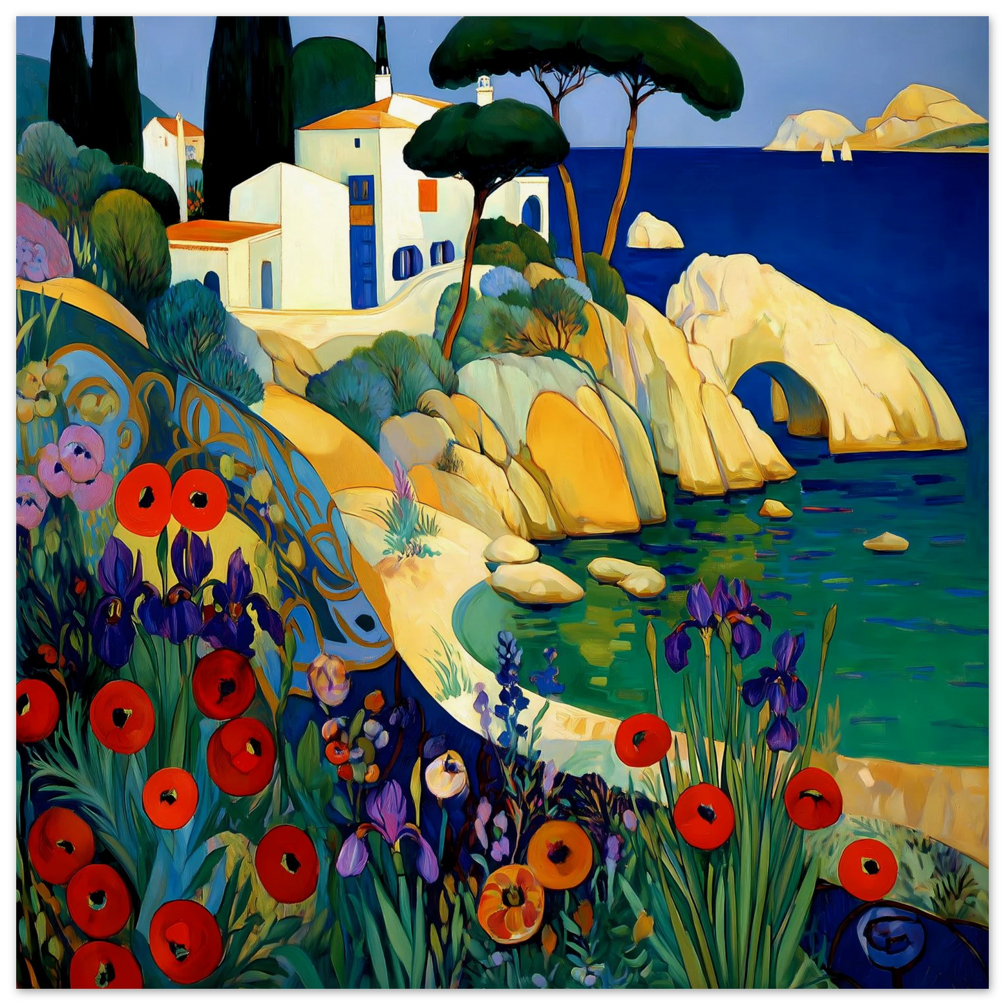 La Crique aux Coquelicots — affiche d'art — vue 4 — art mural STNCL