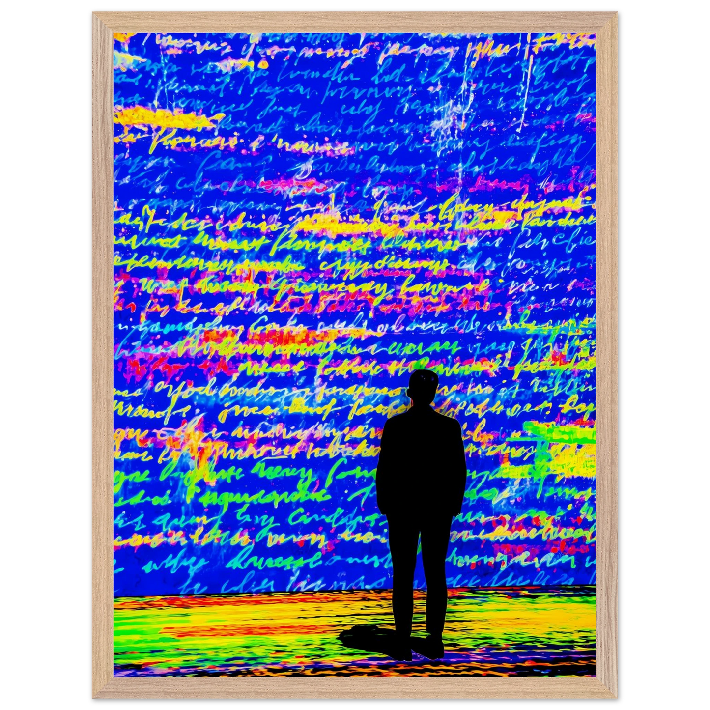 Le Mur Écrit — tableau encadré bois — vue 3 — art mural STNCL