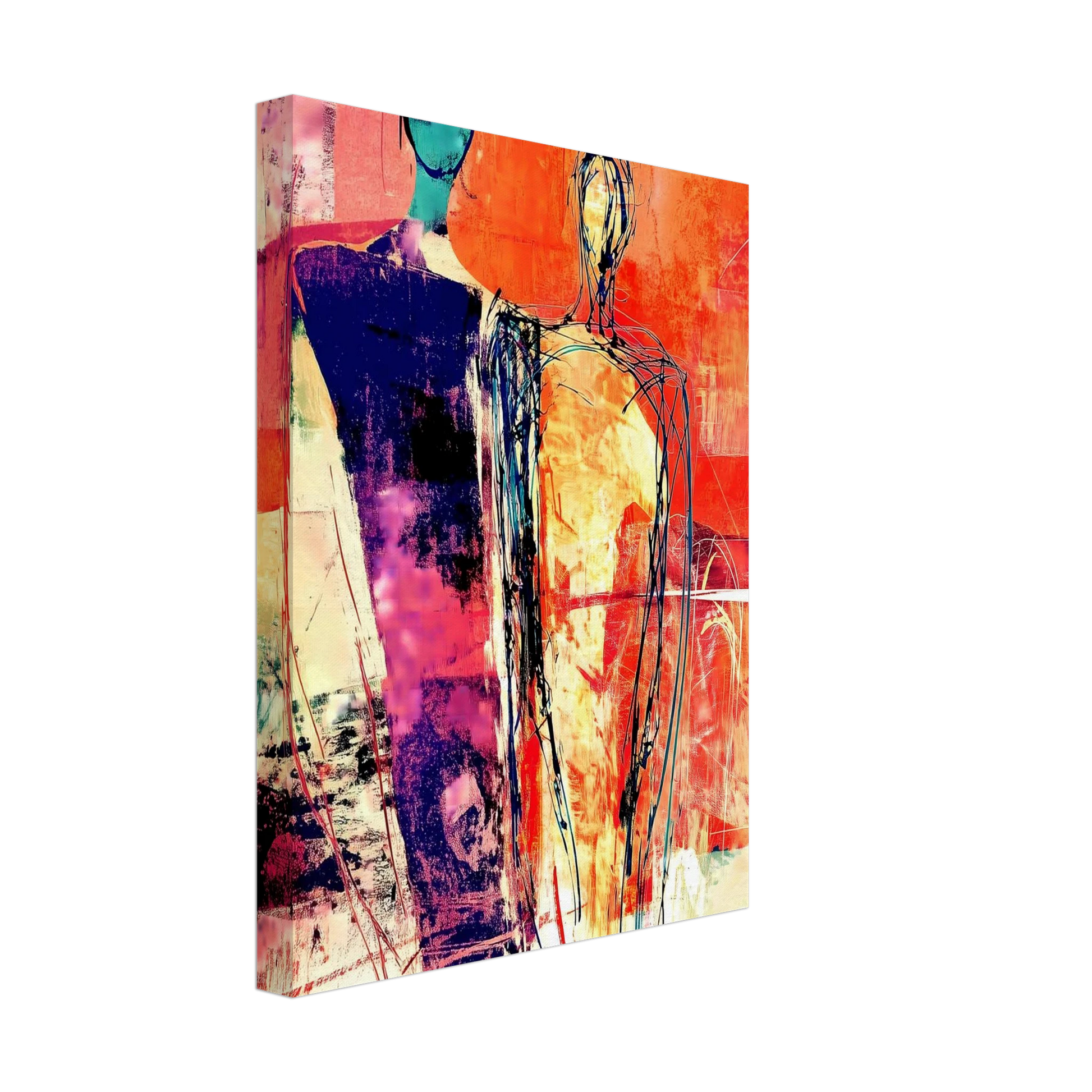 Deux Présences — tableau sur toile — vue 4 — art mural STNCL