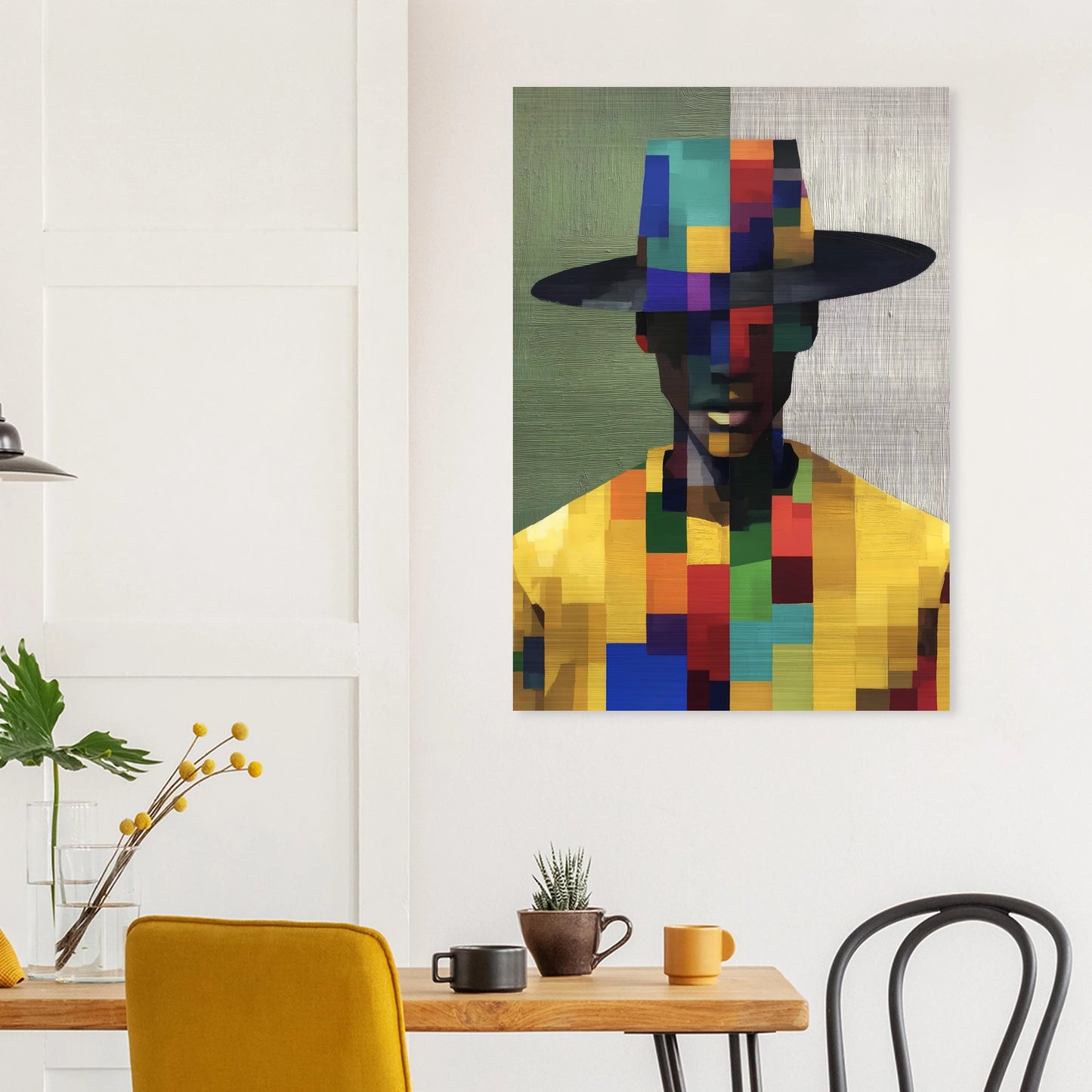 Portrait en Mosaïque — tableau aluminium — vue 8 — art mural STNCL