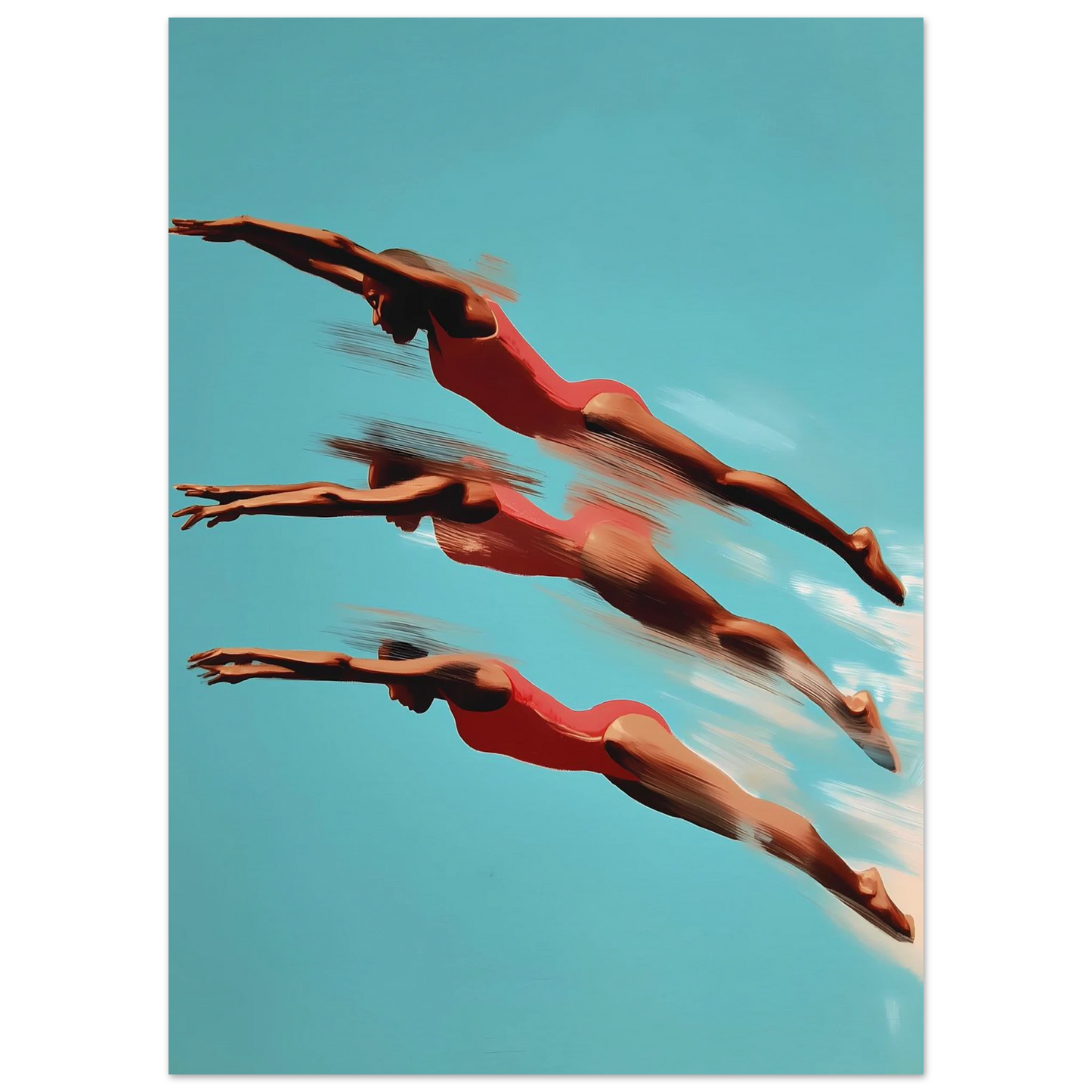 Trois Plongeuses — affiche d'art — vue 5 — art mural STNCL