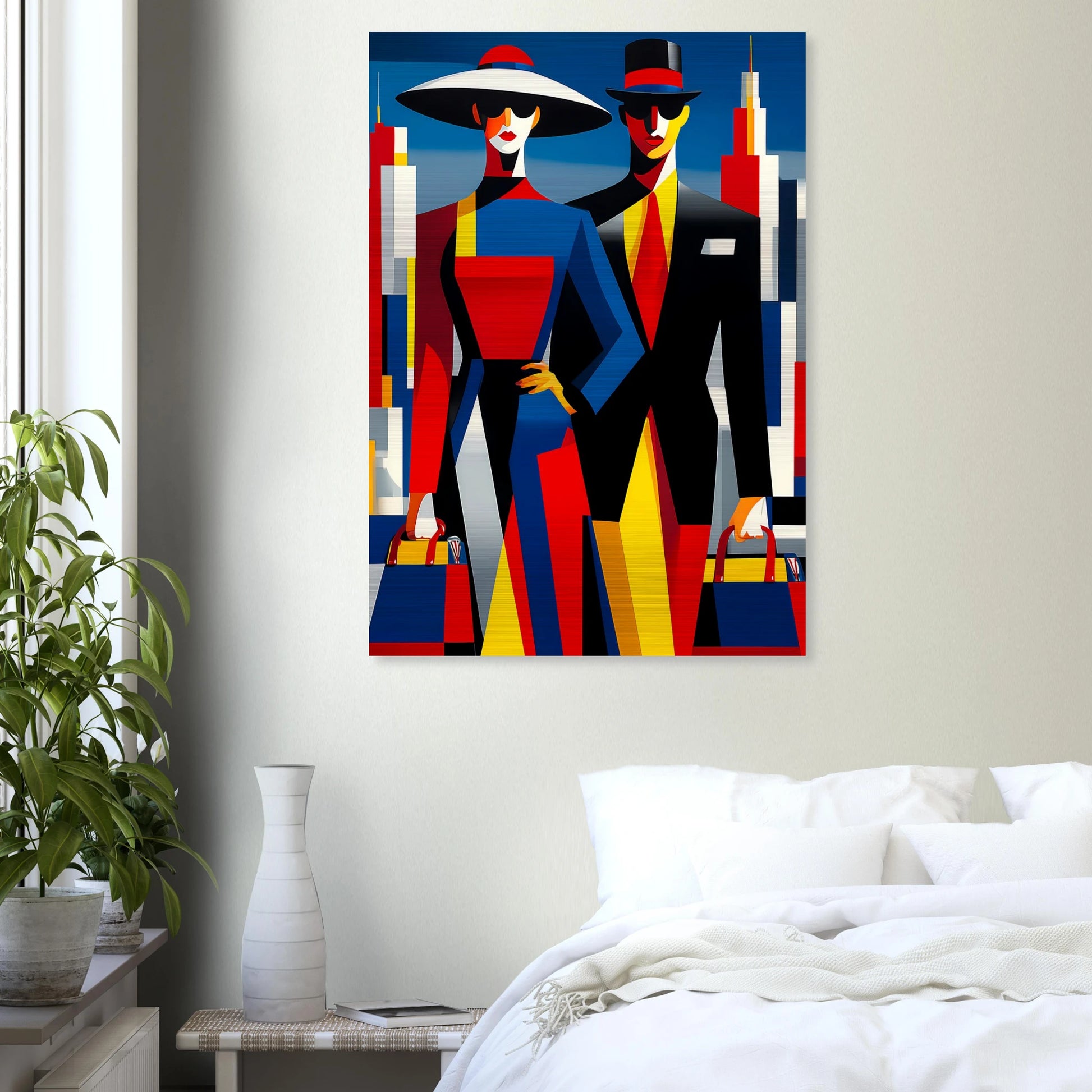 Le Couple en Ville — tableau aluminium — vue 7 — art mural STNCL