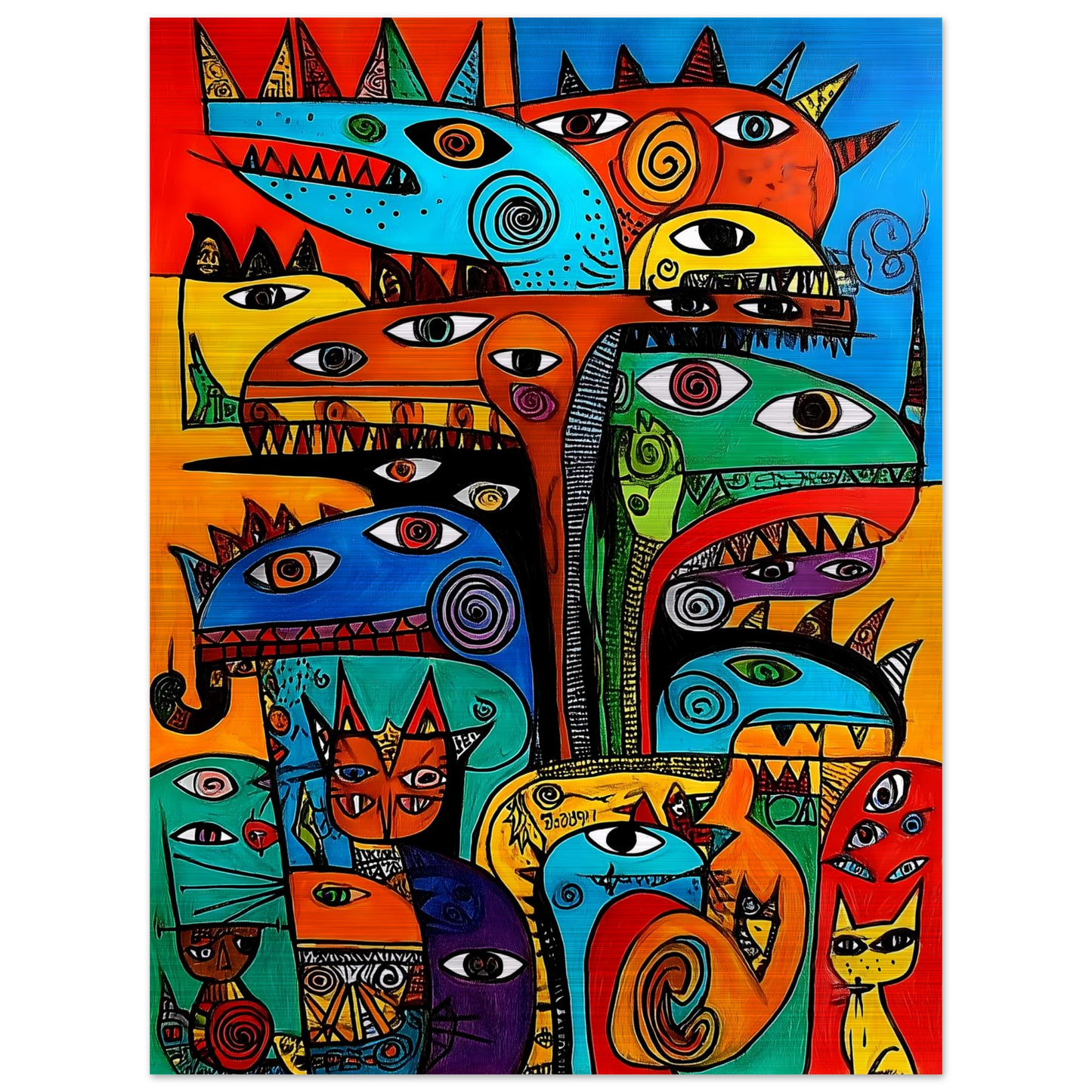La Tribu — tableau aluminium — vue 5 — art mural STNCL