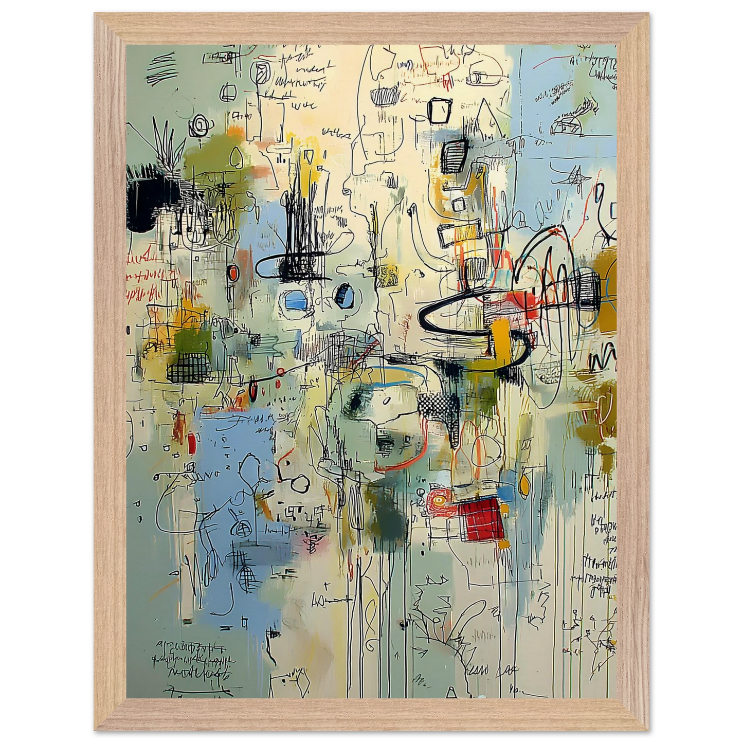 Écriture du Vent — tableau encadré bois — vue 12 — art mural STNCL