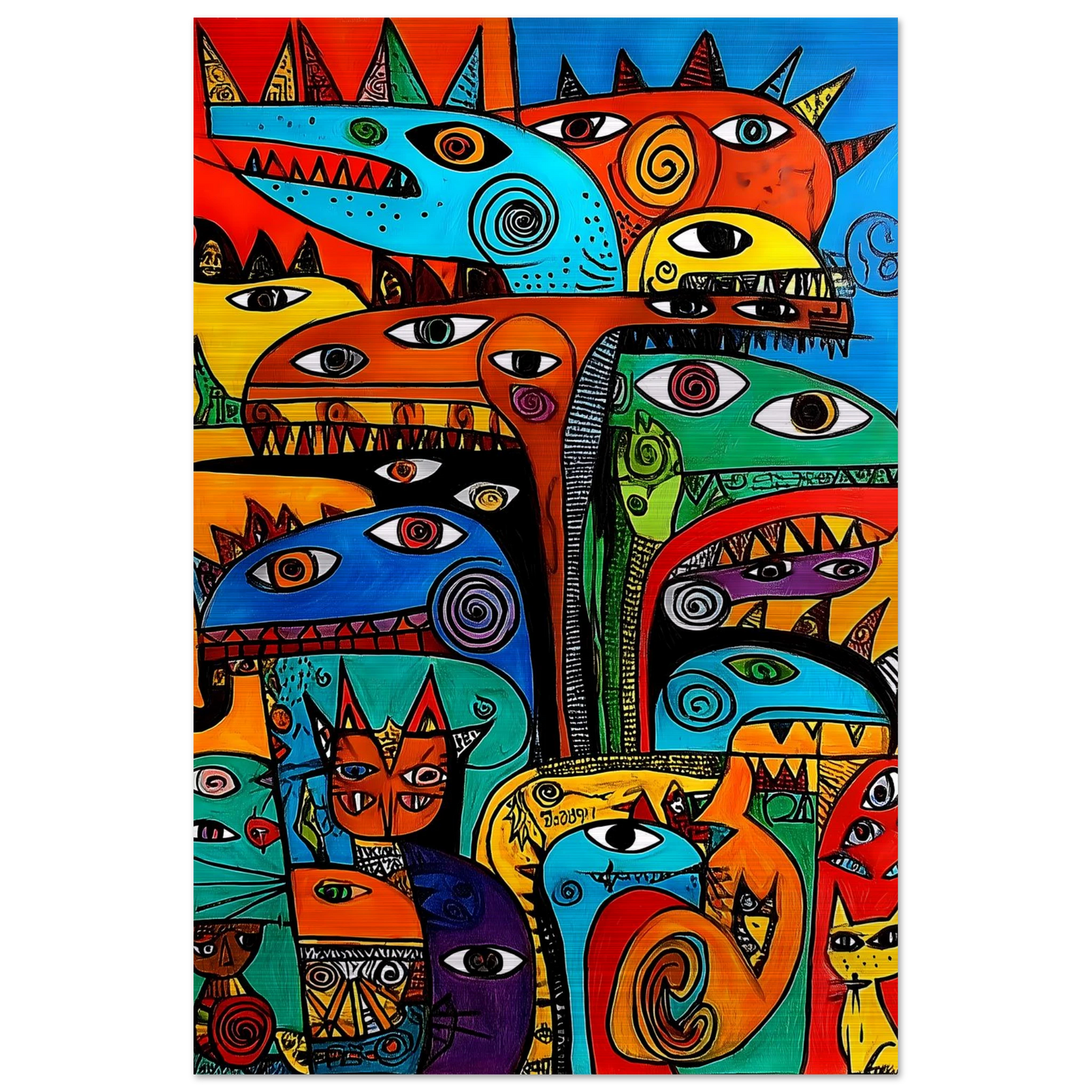La Tribu — tableau aluminium — vue 3 — art mural STNCL