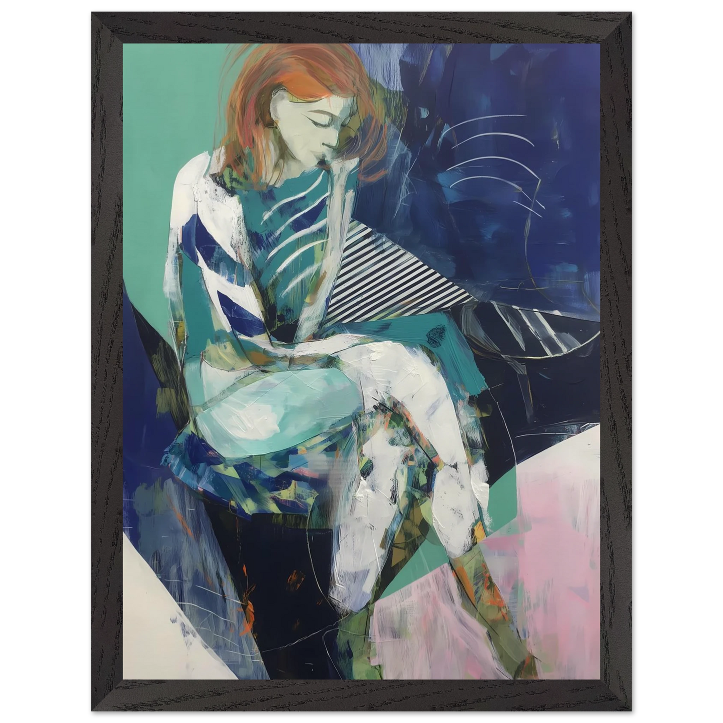 Songe au Repos — tableau encadré bois — vue 4 — art mural STNCL