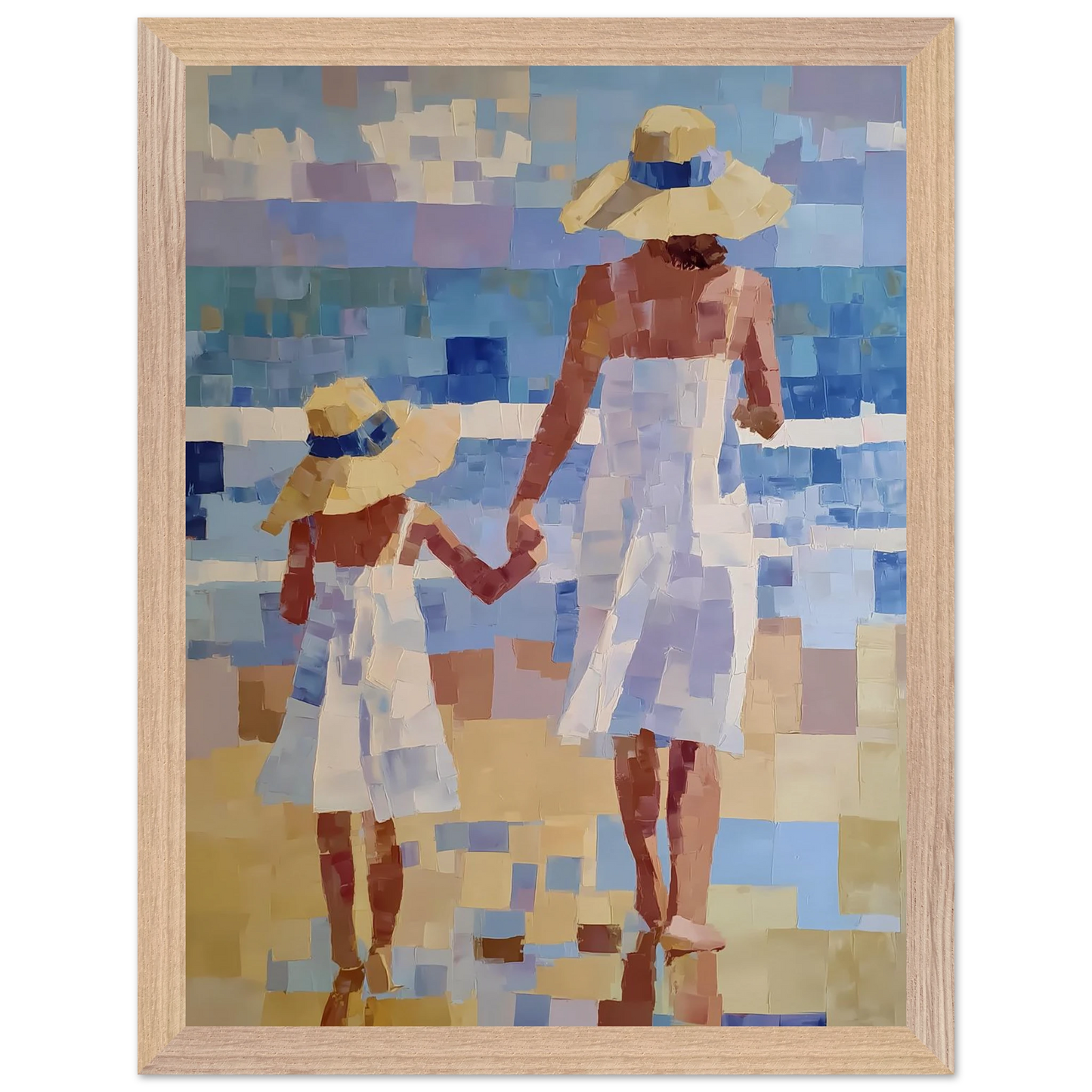 Main dans la Main — tableau encadré bois — vue 12 — art mural STNCL