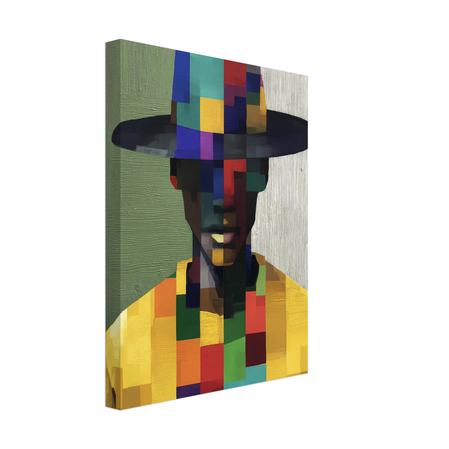 Portrait en Mosaïque — tableau sur toile — vue 4 — art mural STNCL