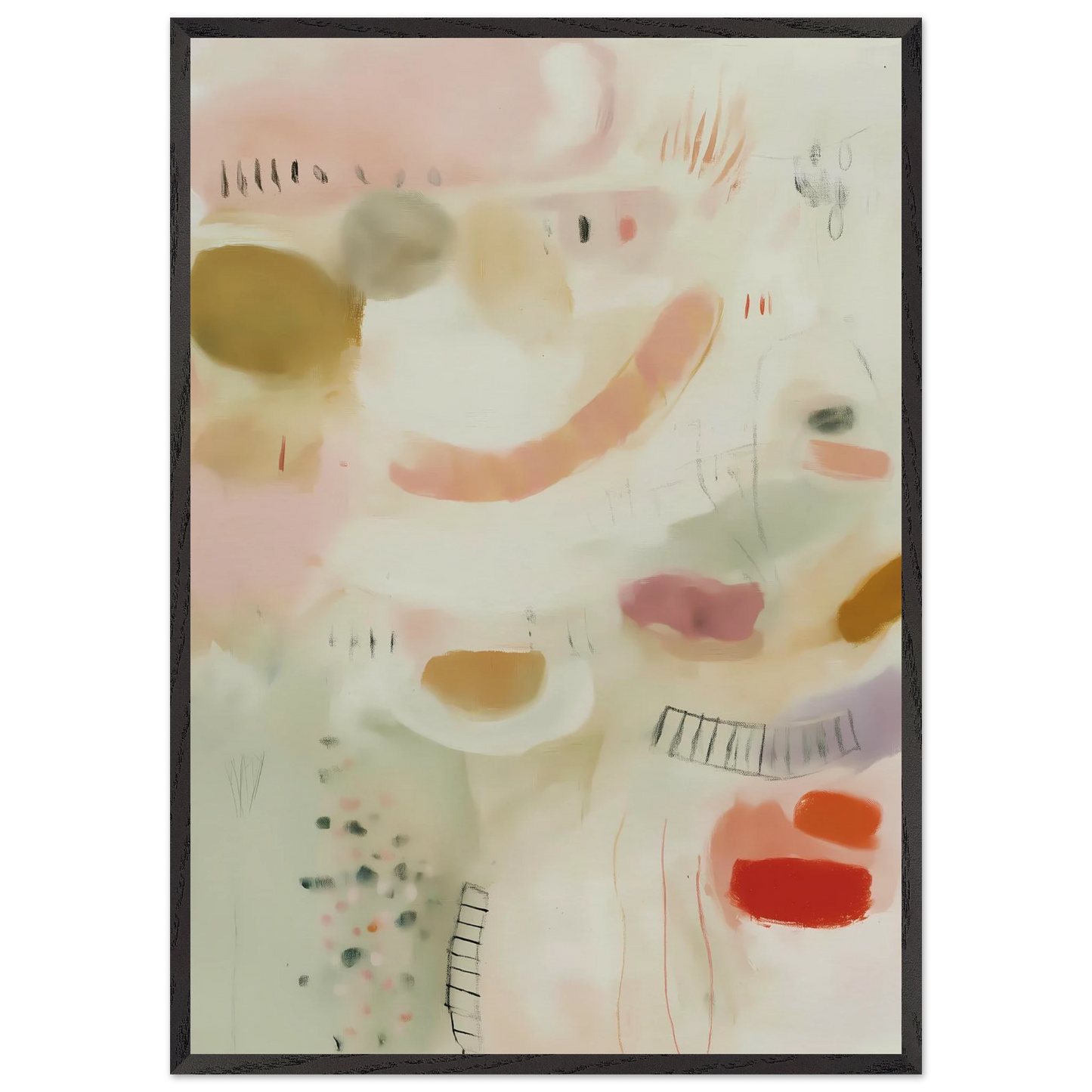 Murmures Pastel — tableau encadré bois — art mural STNCL