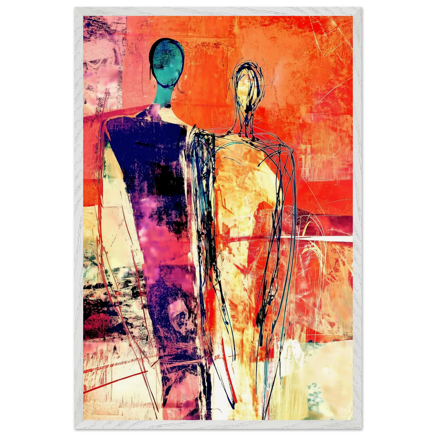 Deux Présences — tableau encadre bois — vue 7 — art mural STNCL