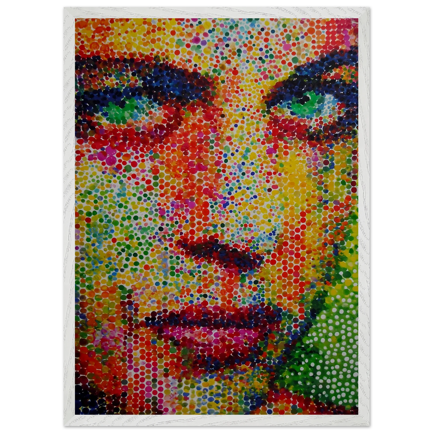 Le Visage en Points — tableau encadré bois — vue 11 — art mural STNCL