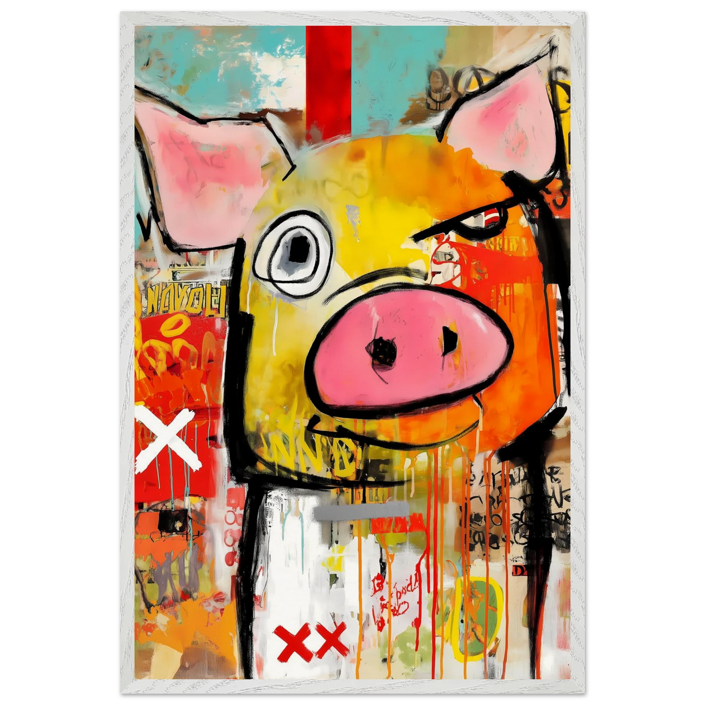 Le Cochon Bougon — tableau encadré bois — vue 7 — art mural STNCL
