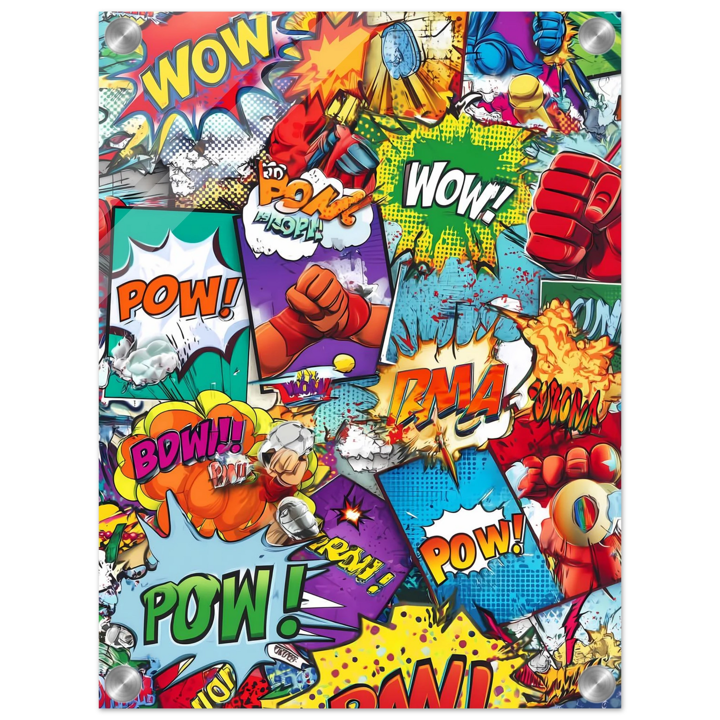 Explosion Pop Art — tableau plexiglas — vue 3 — art mural STNCL