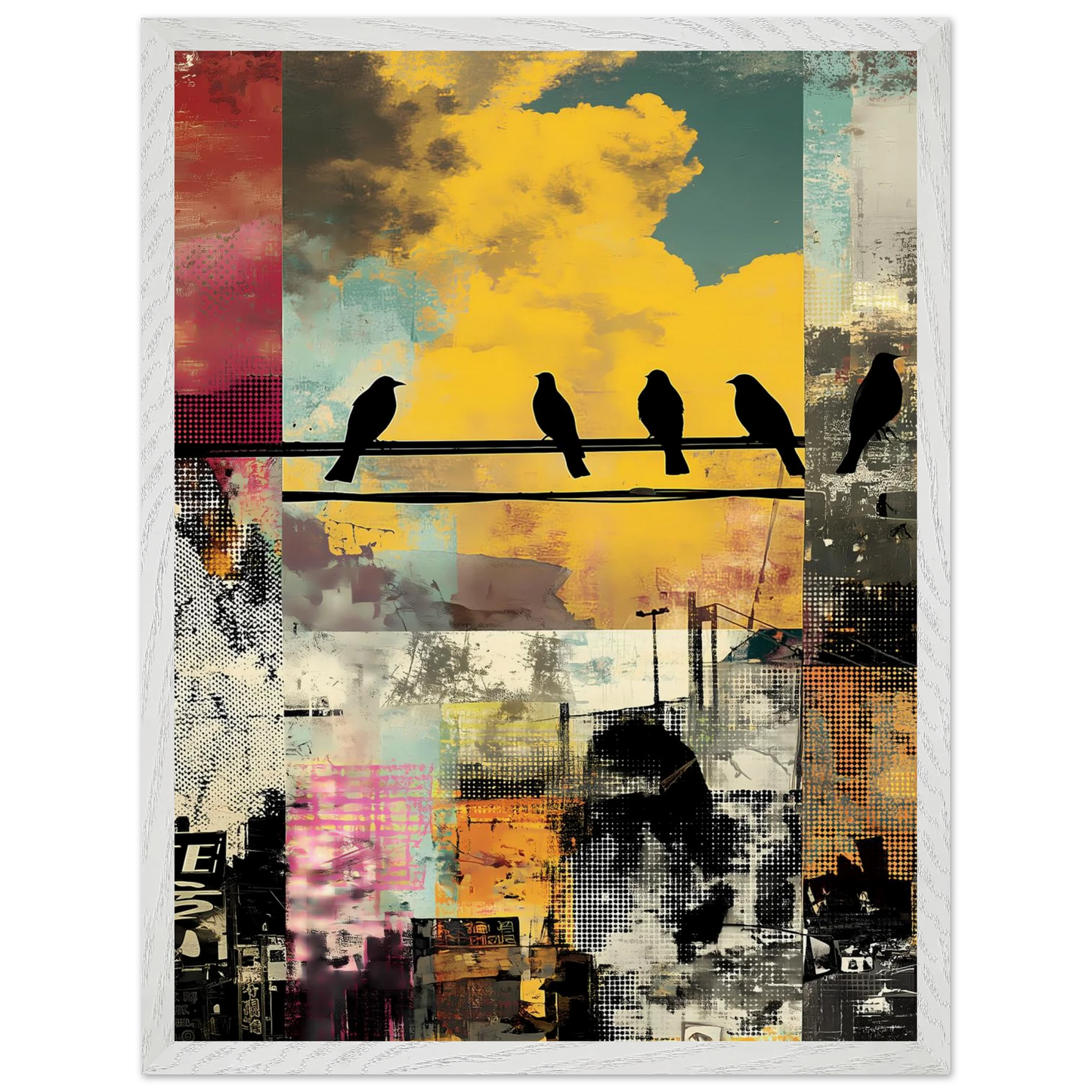 Perchoir Urbain — tableau encadre bois — vue 8 — art mural STNCL
