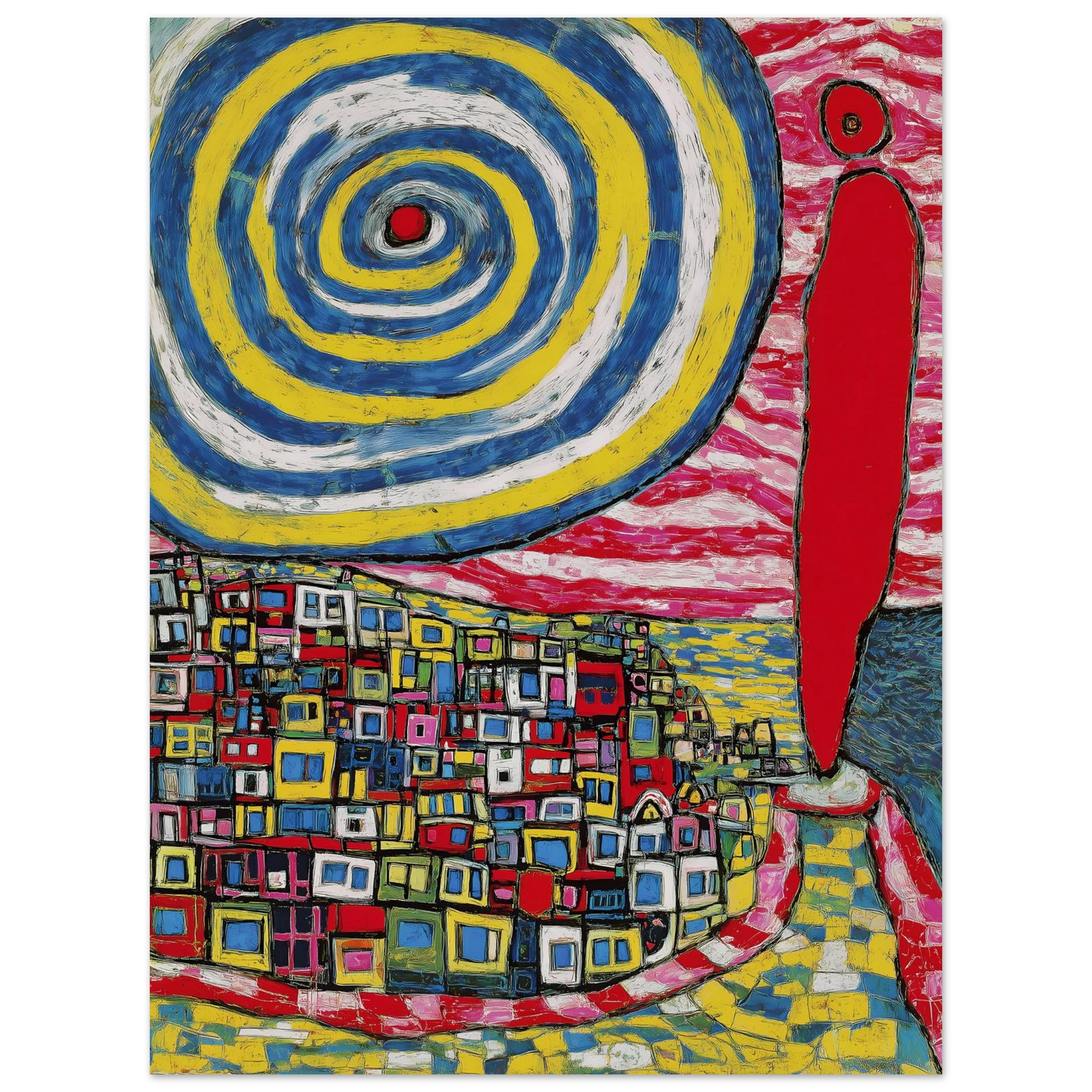 La Spirale et les Maisons — affiche d'art — vue 2 — art mural STNCL