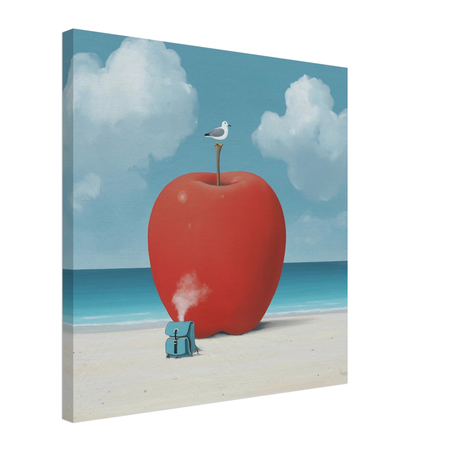 La Pomme et la Mouette — tableau sur toile — vue 4 — art mural STNCL