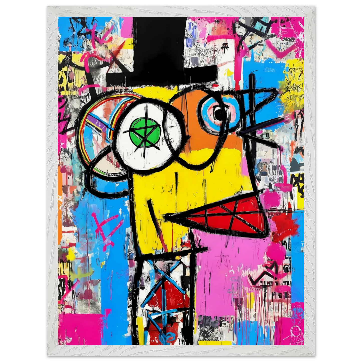 L'Homme au Chapeau Noir — tableau encadré bois — vue 8 — art mural STNCL