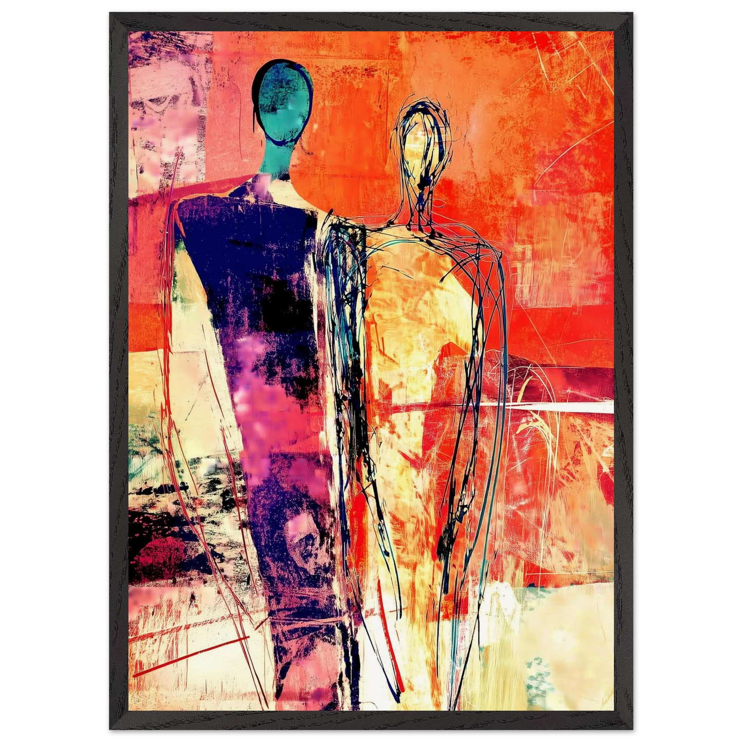 Deux Présences — tableau encadre bois — vue 10 — art mural STNCL