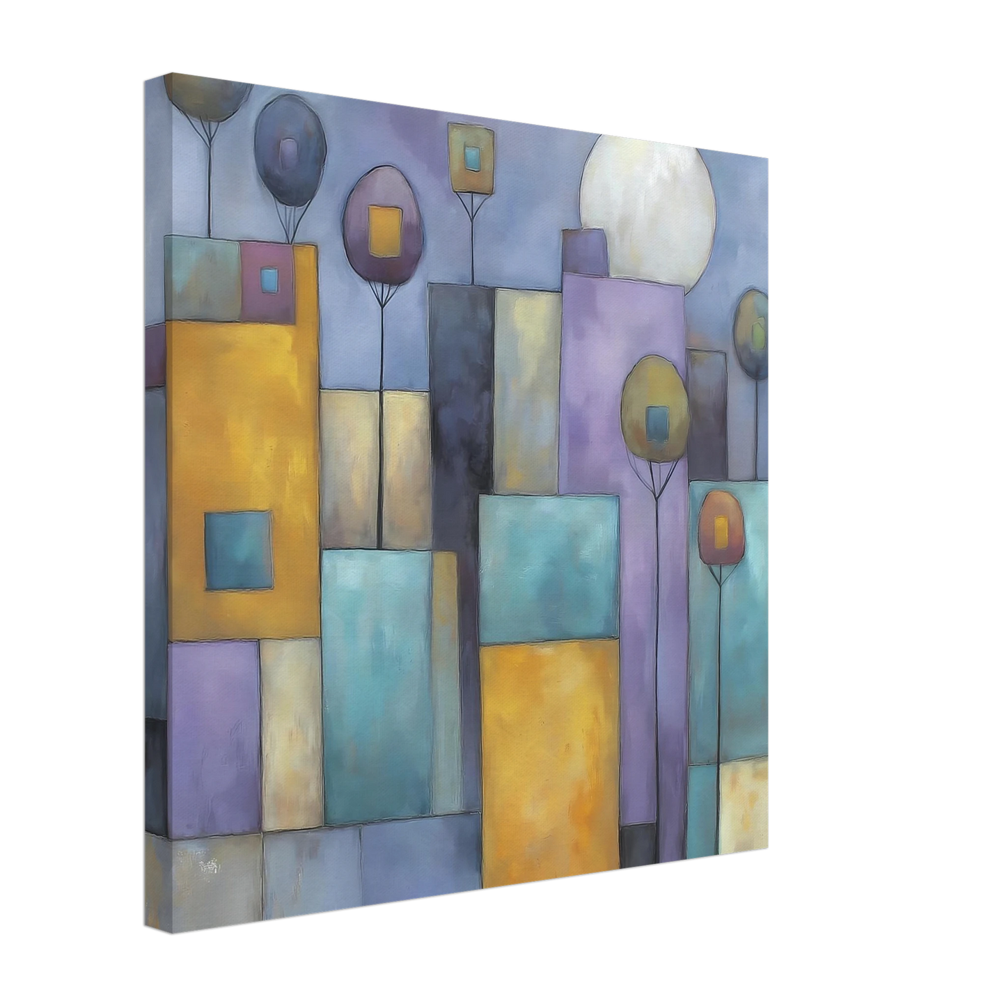 Ville sous la Lune — tableau sur toile — vue 4 — art mural STNCL