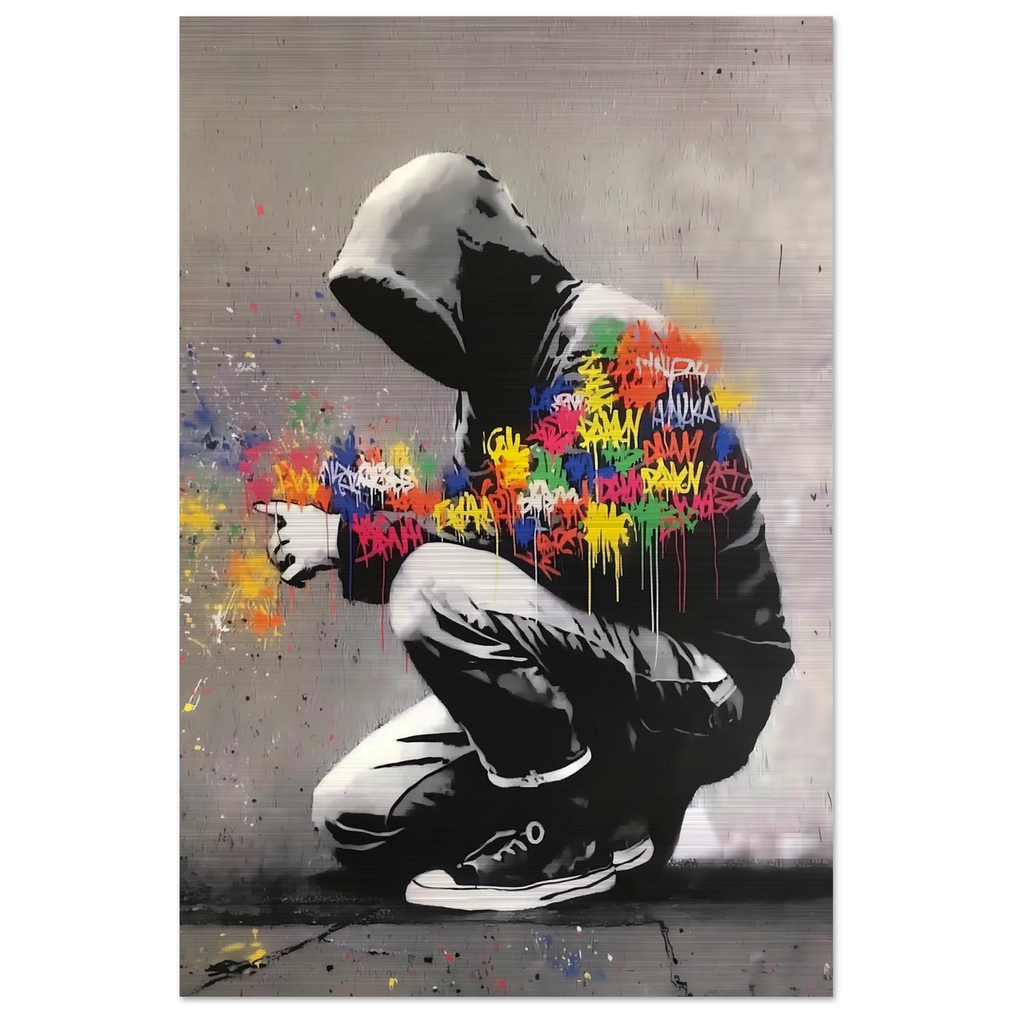 Le Graffeur — tableau aluminium — vue 3 — art mural STNCL