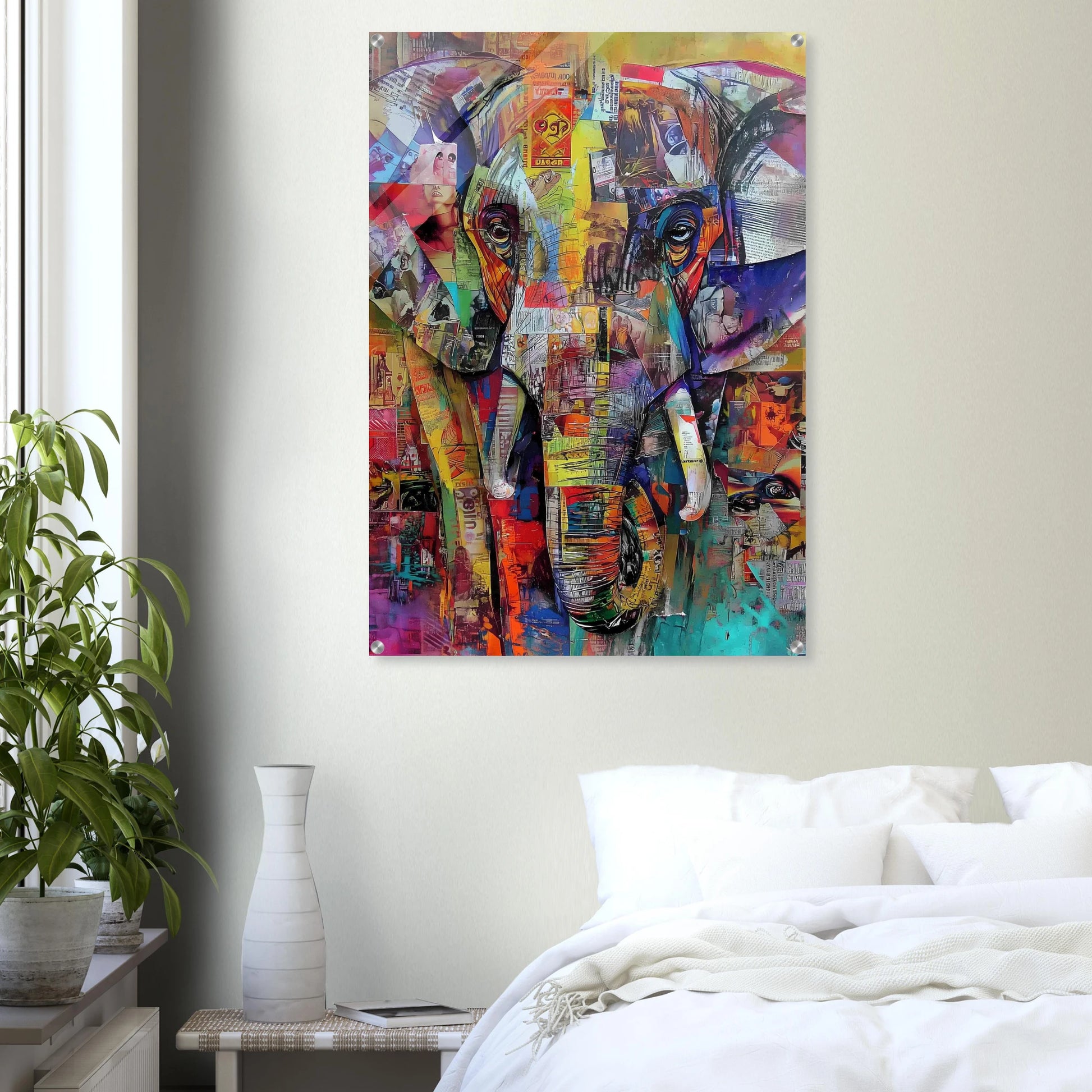 Éléphant de Papier — tableau plexiglas — vue 7 — art mural STNCL