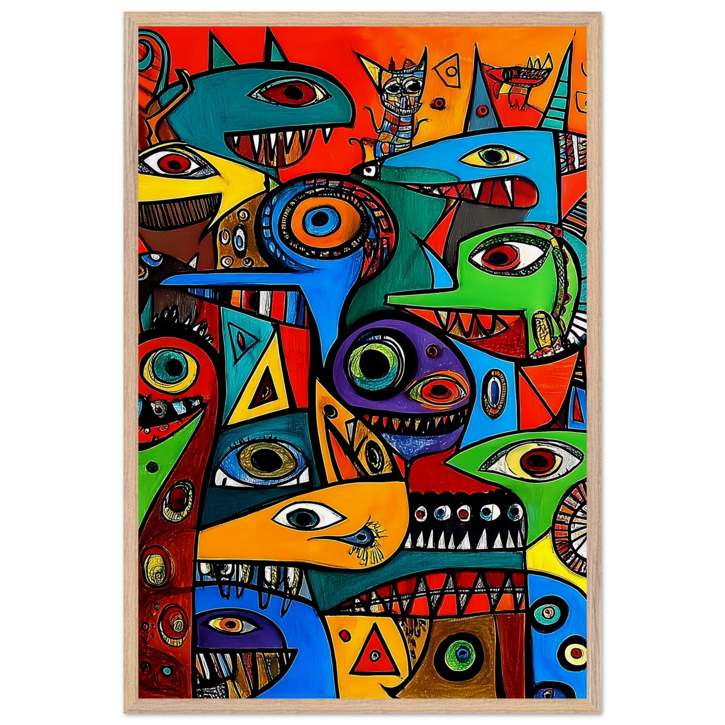 Prolifération — tableau encadré bois — vue 14 — art mural STNCL