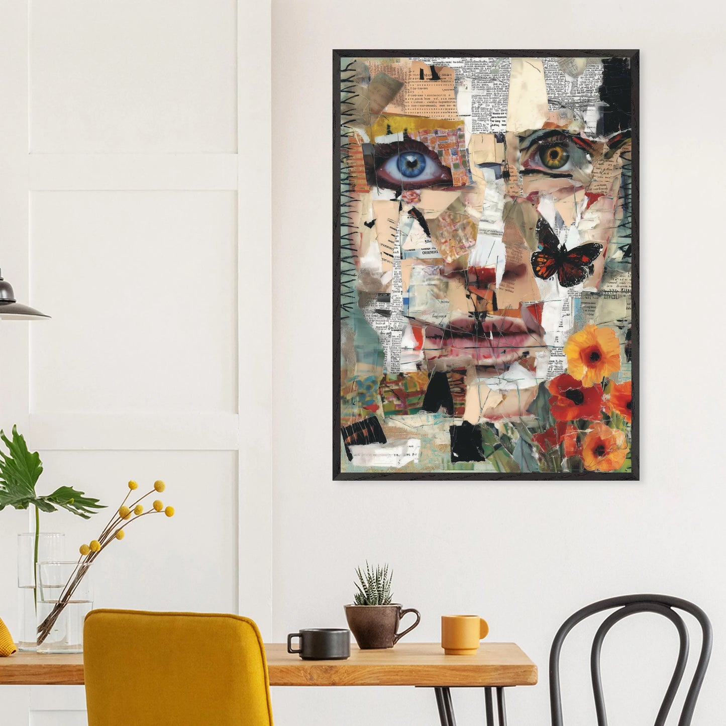 Le Visage de Papier — tableau encadré bois — vue 18 — art mural STNCL