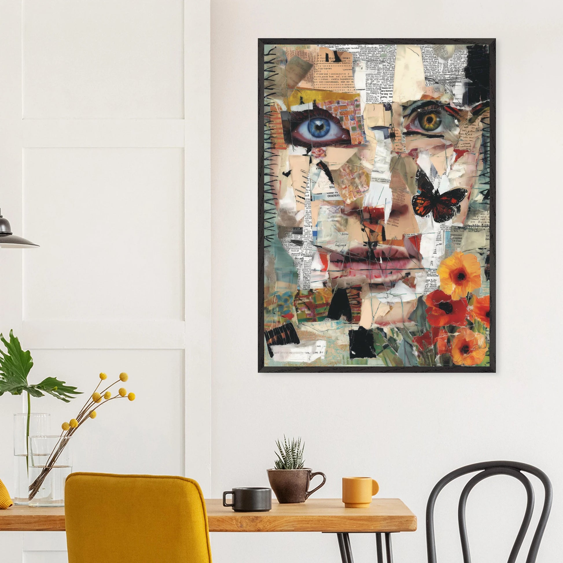 Le Visage de Papier — tableau encadré bois — vue 18 — art mural STNCL