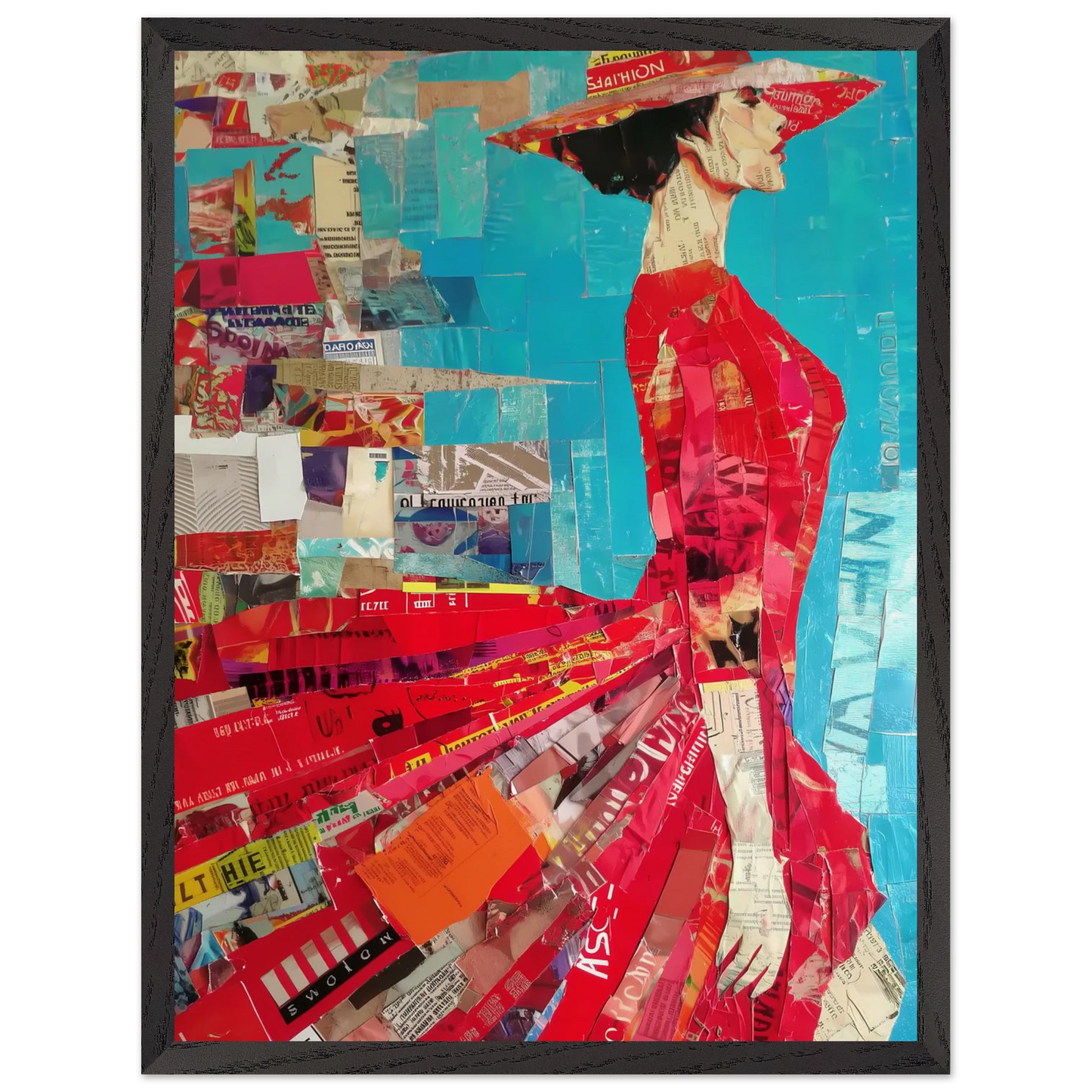 La Robe Rouge — tableau encadré bois — vue 15 — art mural STNCL