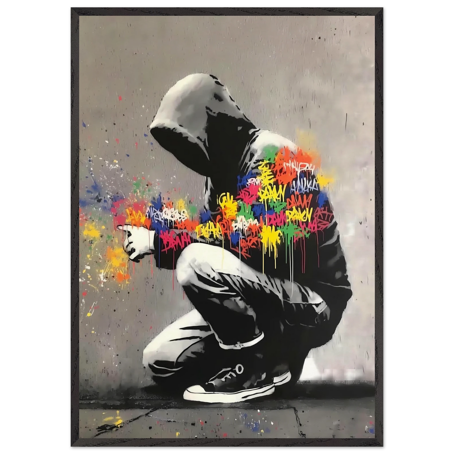 Le Graffeur — tableau encadre bois — art mural STNCL