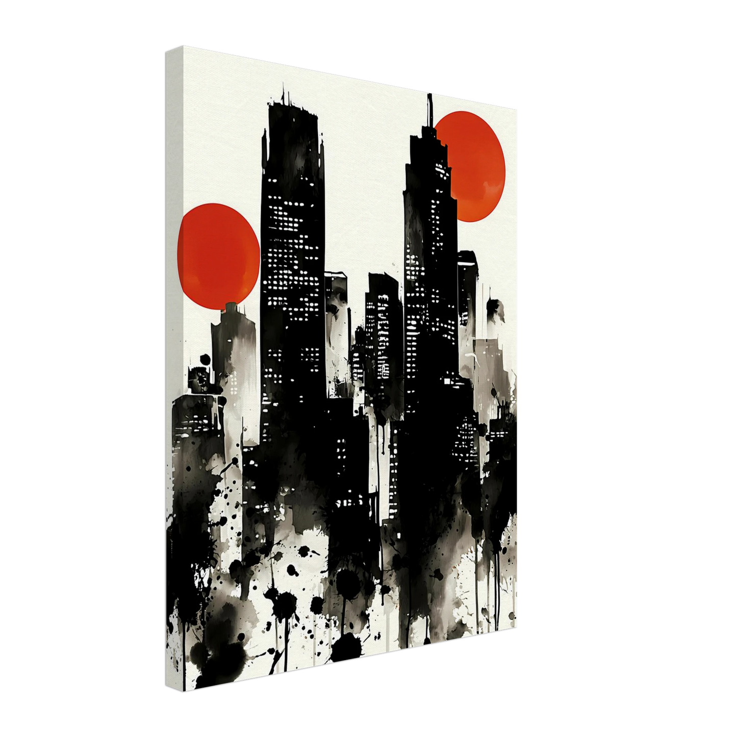 Ville d'Encre — tableau sur toile — vue 5 — art mural STNCL