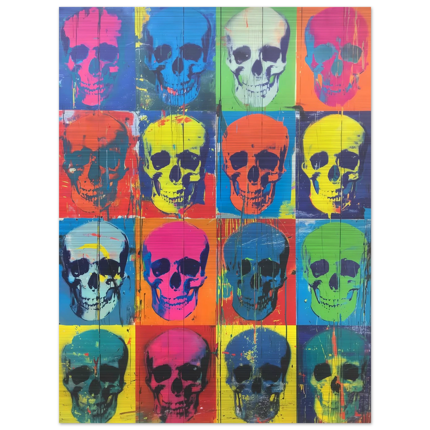 Crânes en Série — tableau aluminium — vue 5 — art mural STNCL