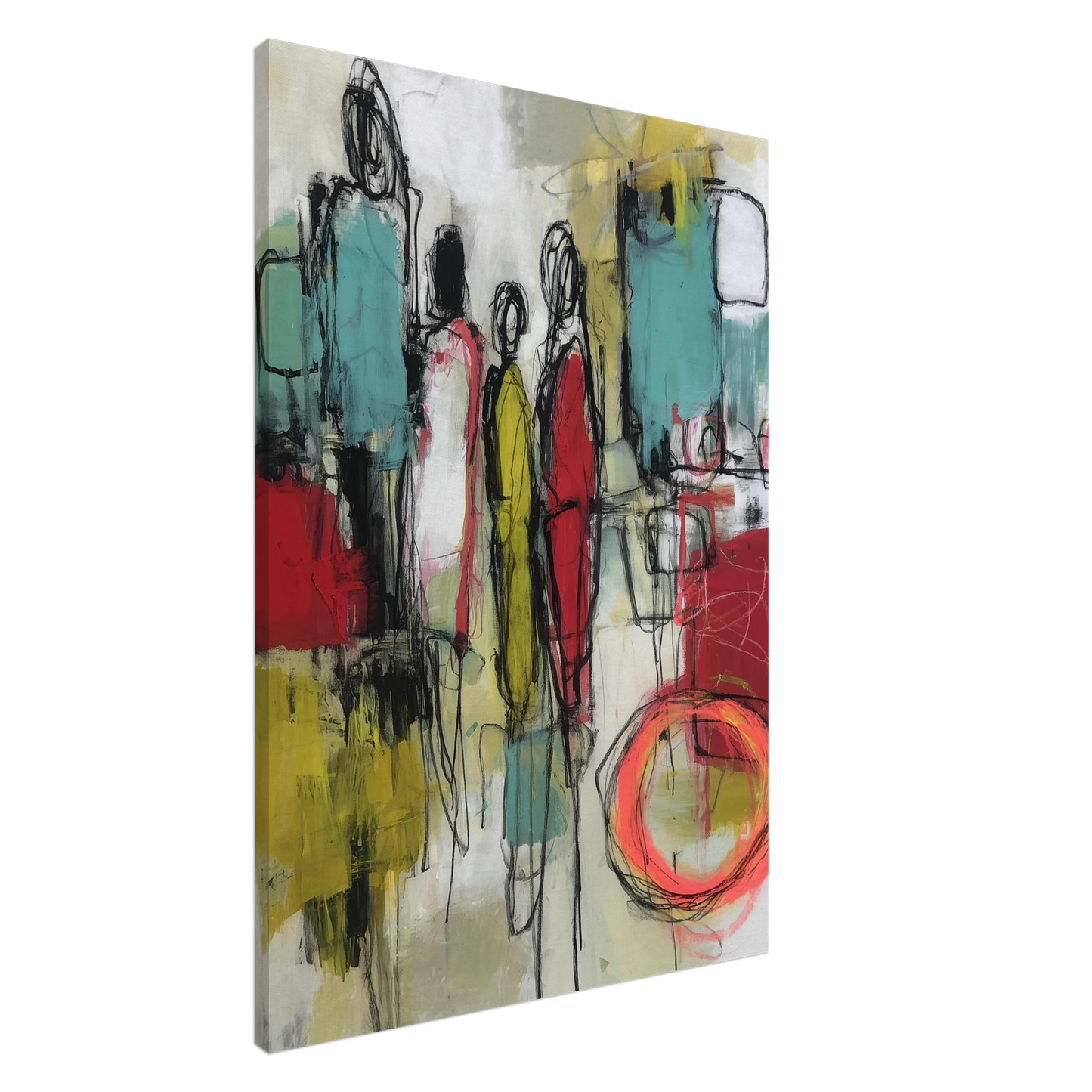 Silhouettes en Mouvement Urbain — tableau sur toile — art mural STNCL