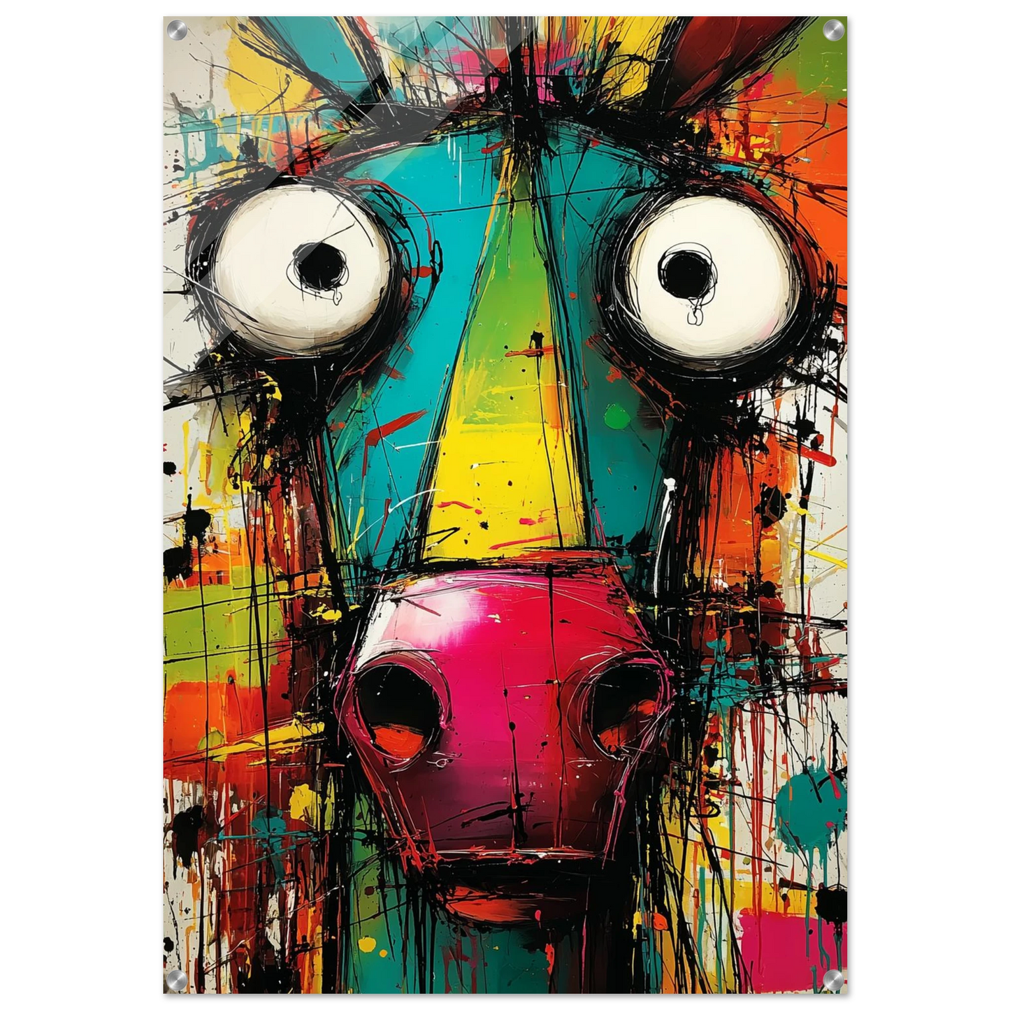 Âne Fou aux Yeux Ronds — tableau plexiglas — art mural STNCL