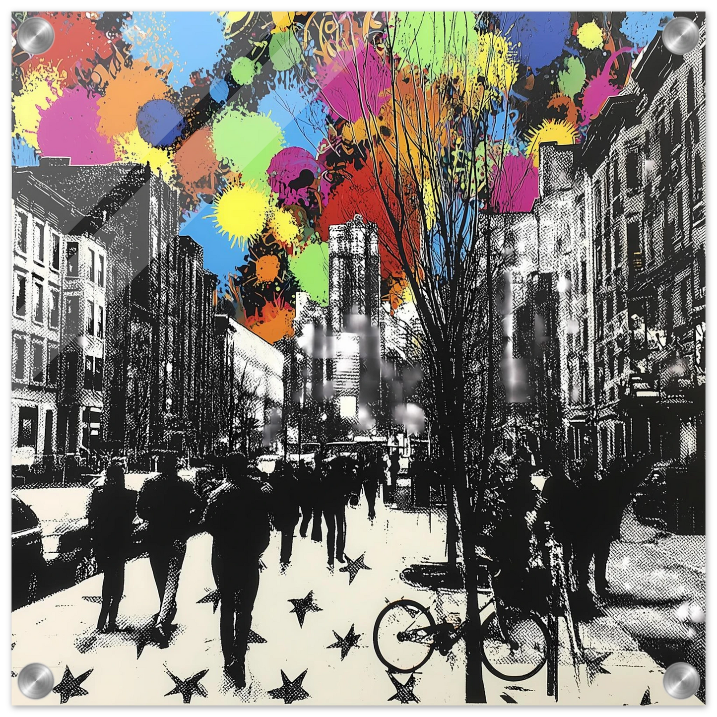 Rue en Éclats — tableau plexiglas — vue 4 — art mural STNCL