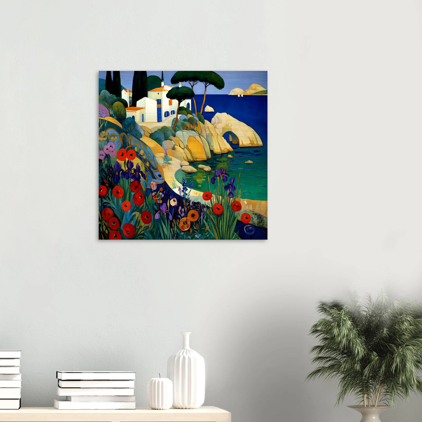 La Crique aux Coquelicots — tableau aluminium — vue 5 — art mural STNCL