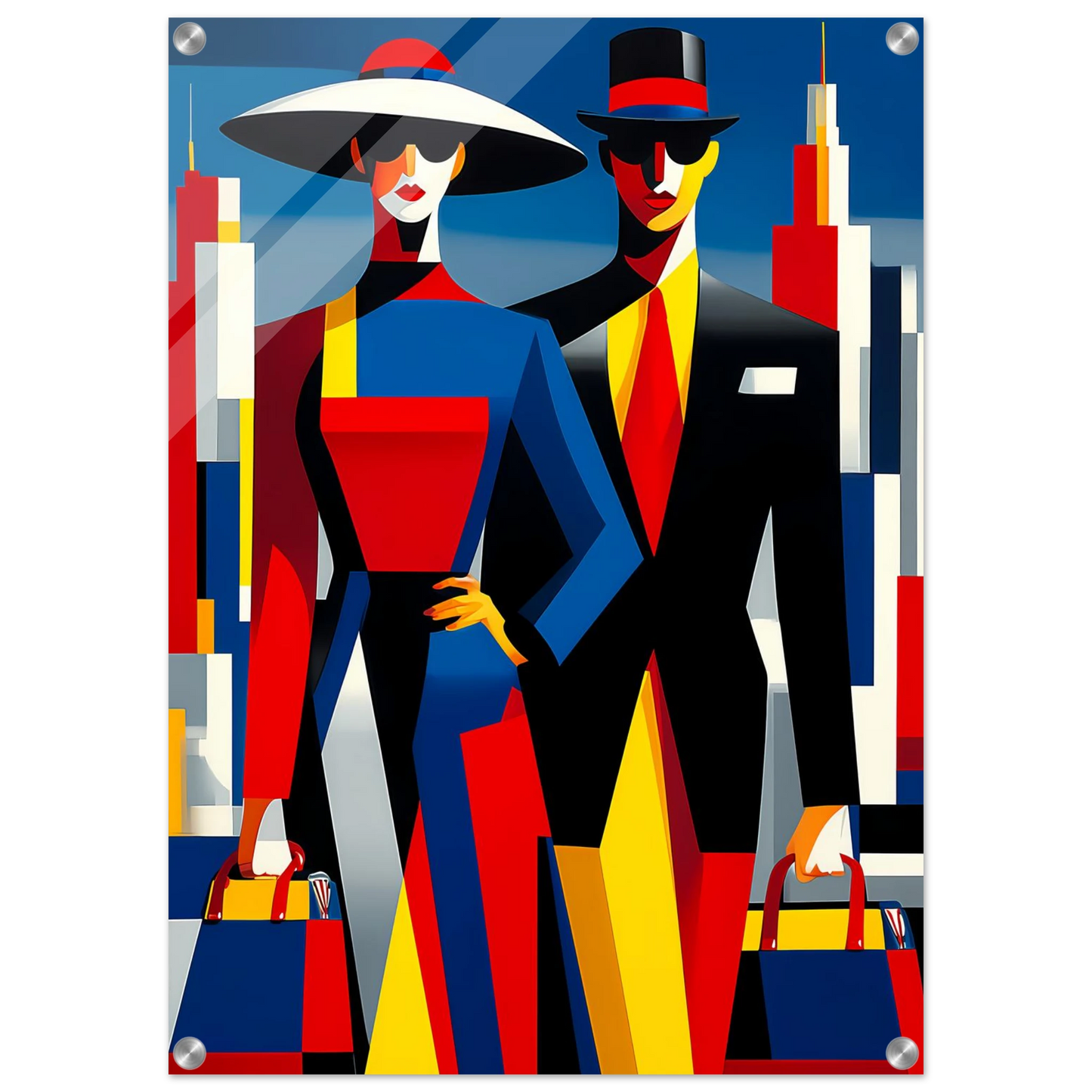 Le Couple en Ville — tableau plexiglas — vue 2 — art mural STNCL