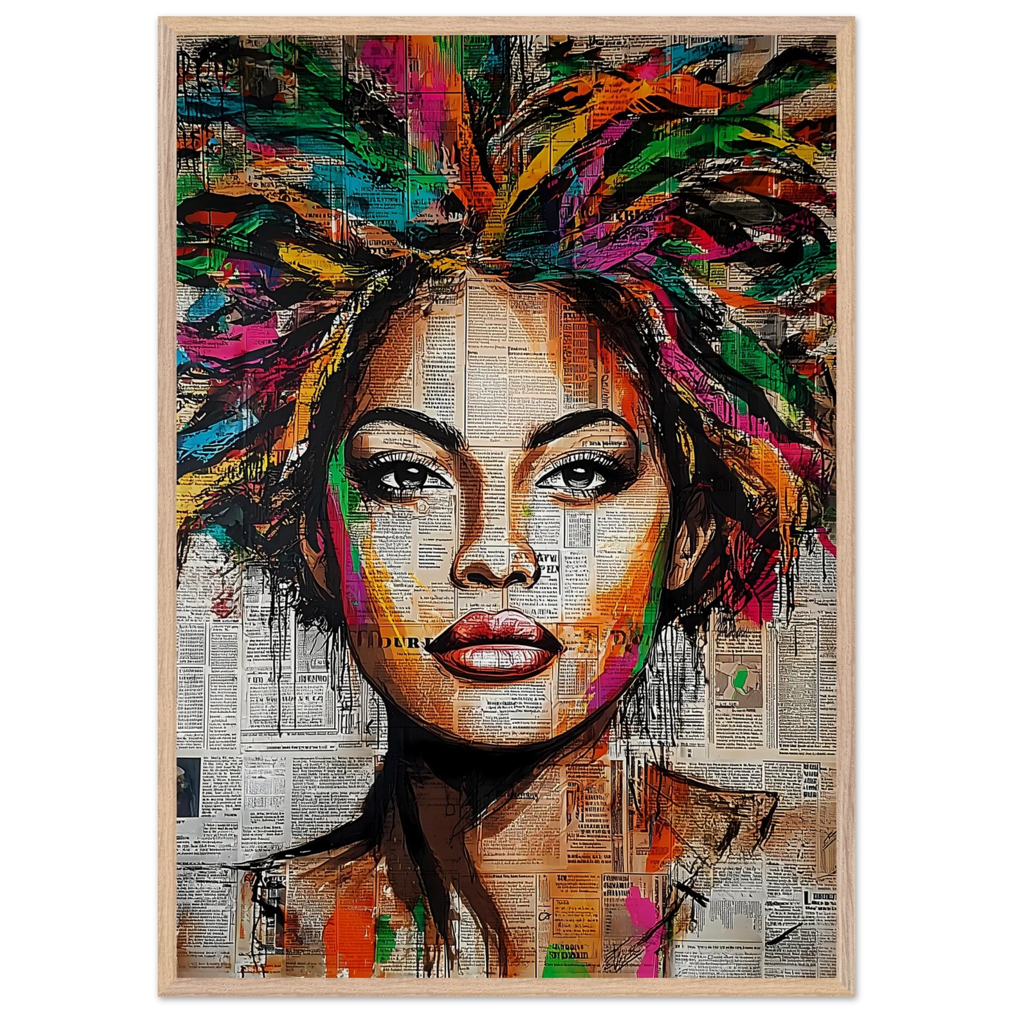 Tête d'Affiche — tableau encadré bois — vue 6 — art mural STNCL
